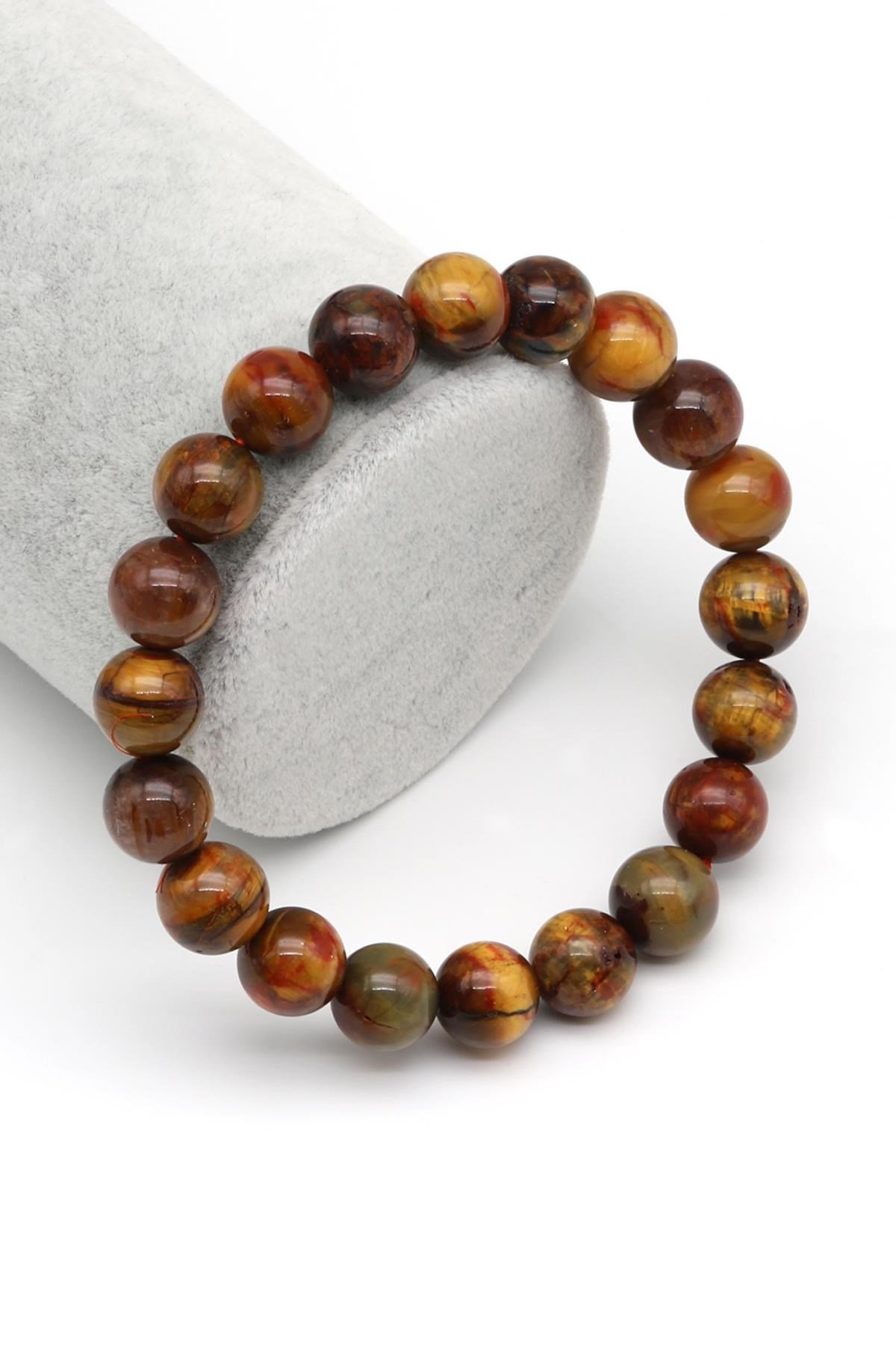 Golden Pietersite Doğal Taş Bileklik 10 mm Küre Kesim