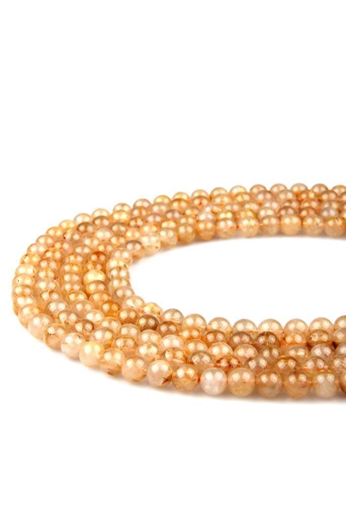 Golden Rutilli Kuvars Doğal Taş Dizi 8 mm Küre Kesim