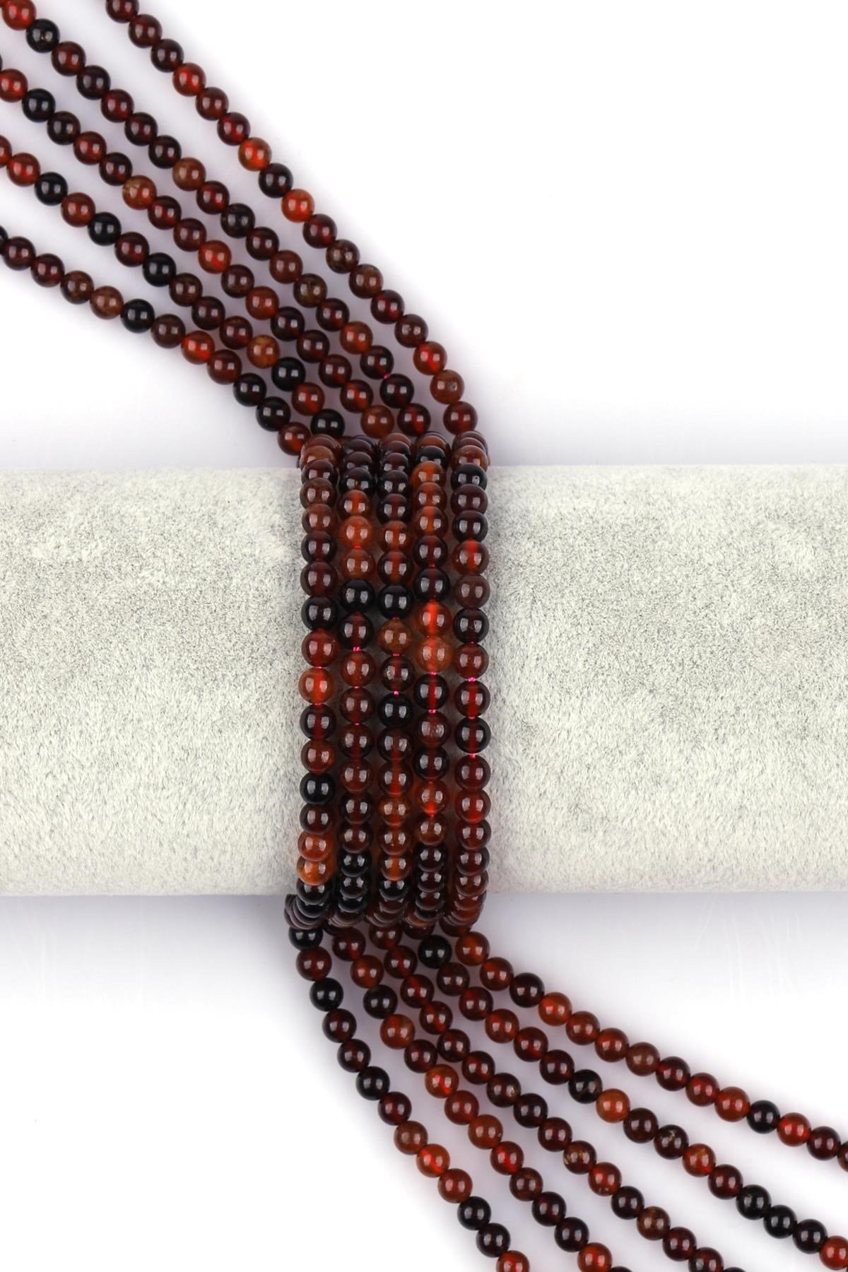 Granat - Lal Doğal Taş Dizi 4 mm Küre Kesim