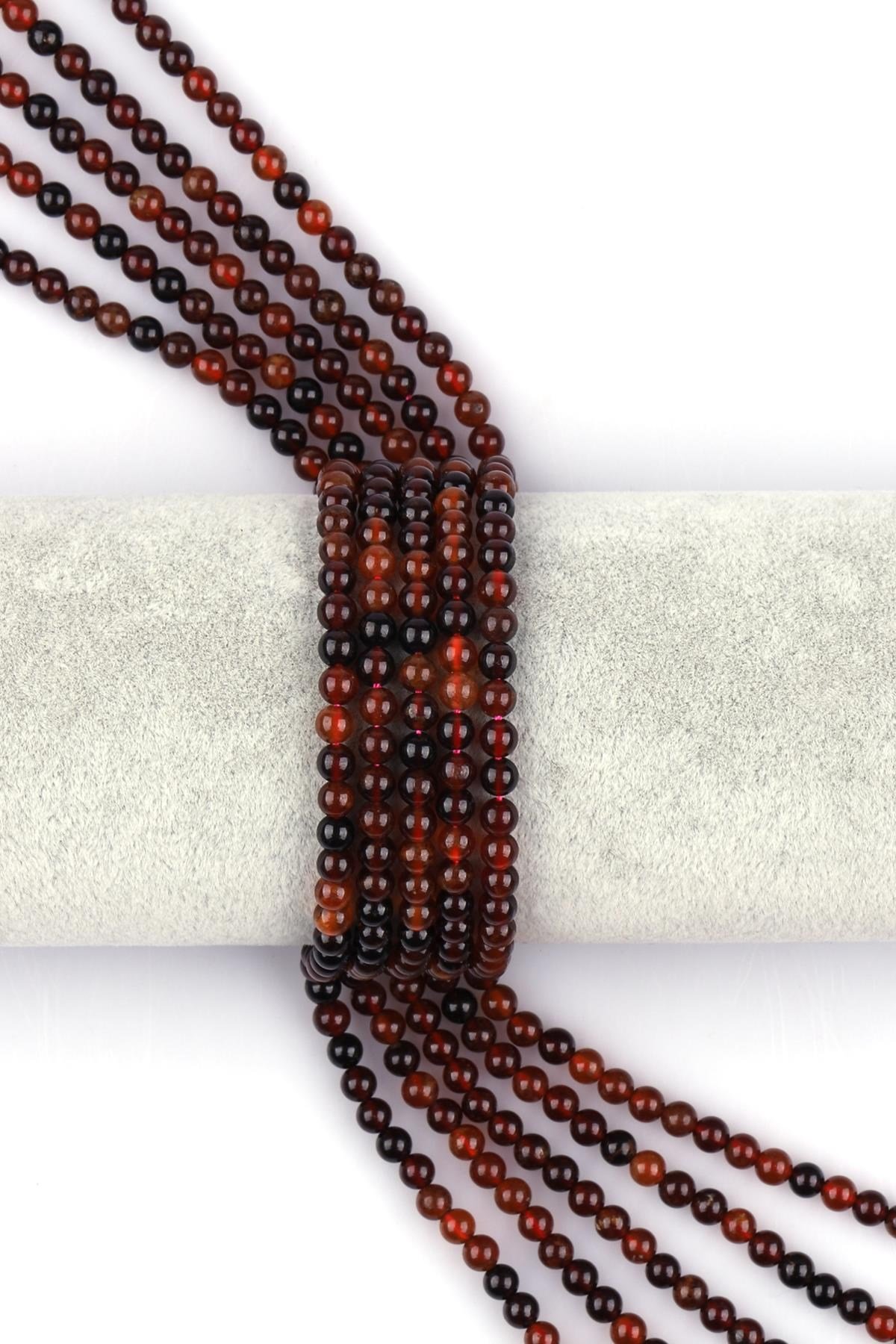 Granat - Lal Doğal Taş Dizi 4 mm Küre Kesim