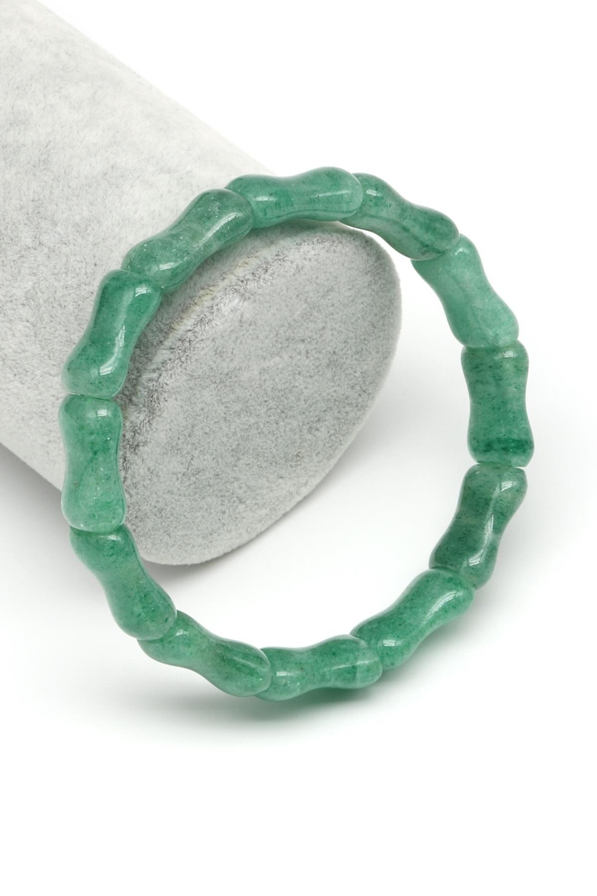 Green Kuvars Doğal Taş Bileklik 10 x 17 mm Özel Kesim