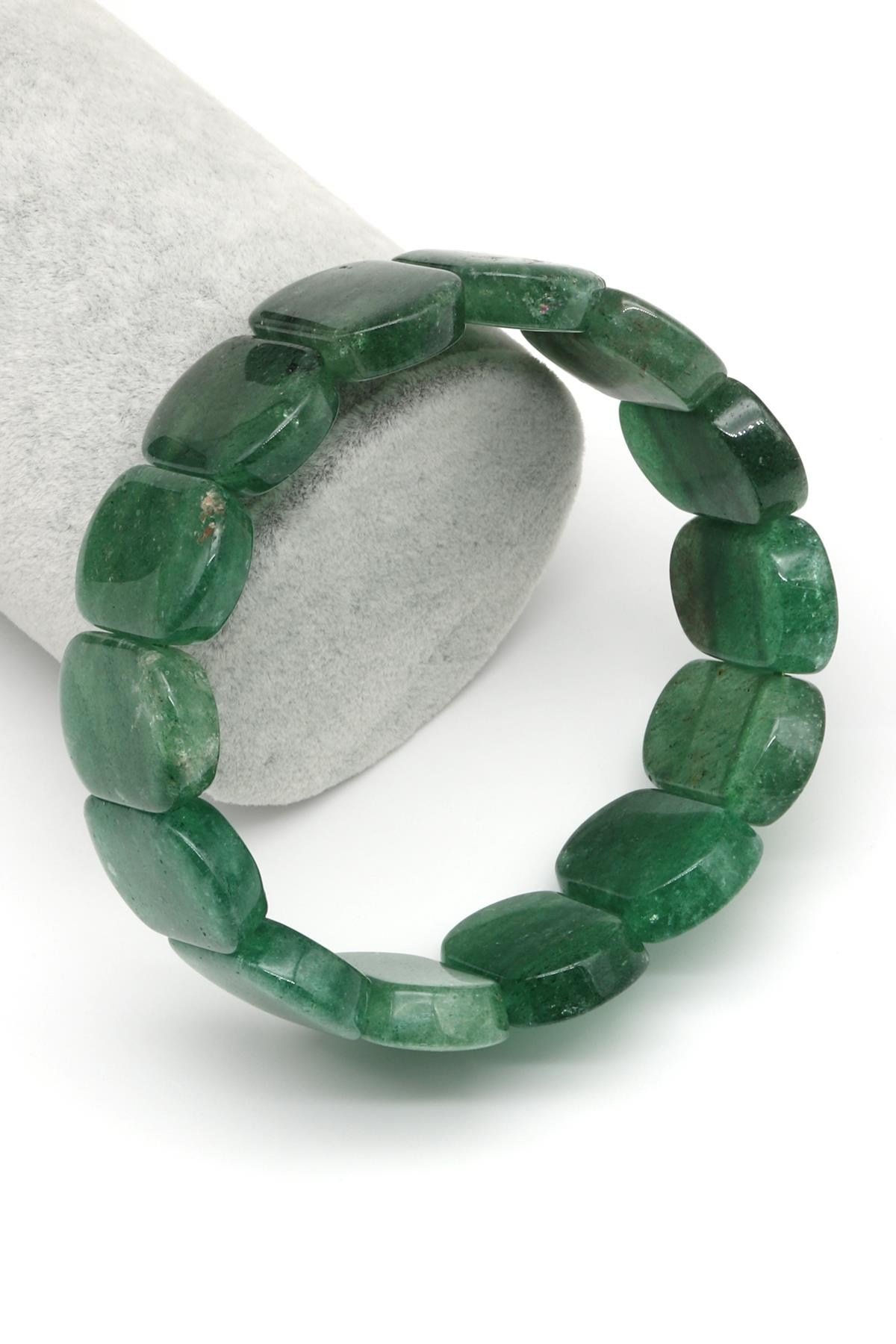 Green Kuvars Doğal Taş Bileklik 16 x 24 mm Özel Kesim