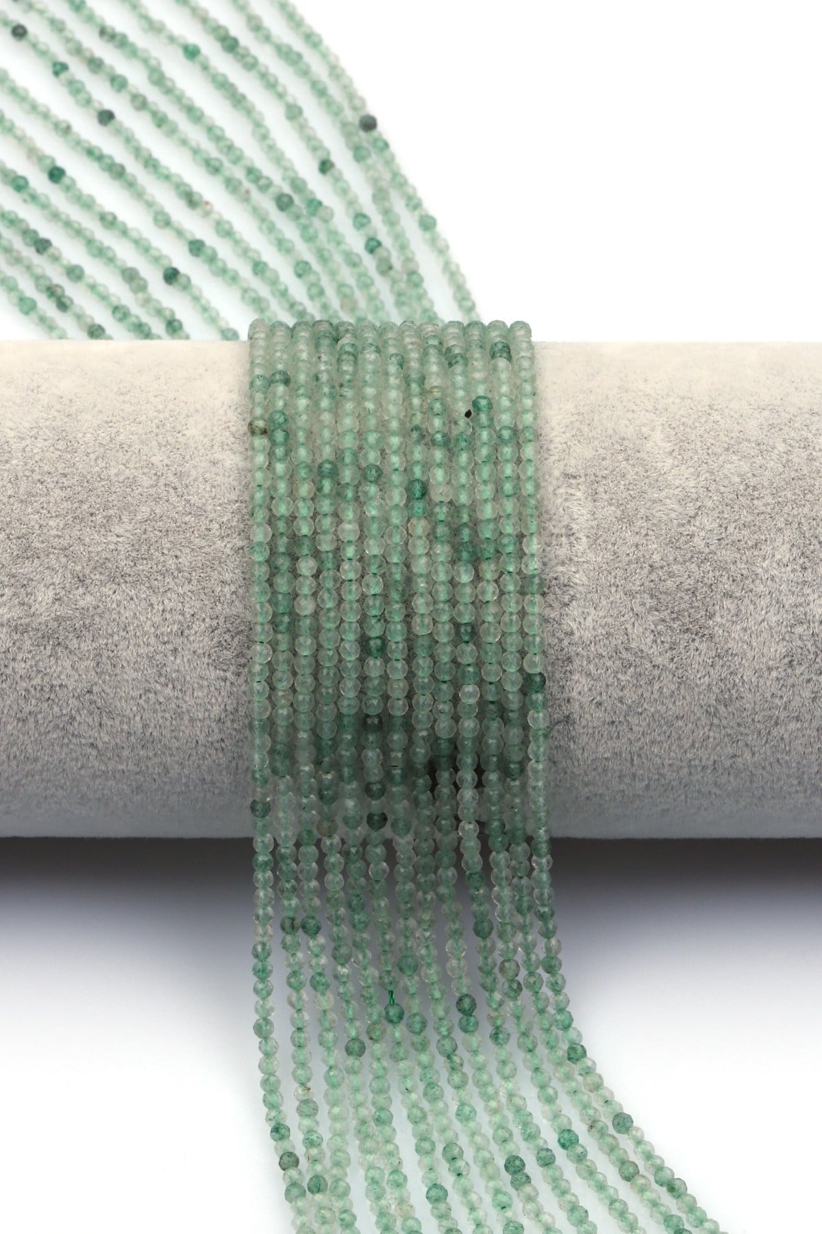 Green Kuvars Doğal Taş Dizi 2 mm Fasetli Küre Kesim - DZ-1572