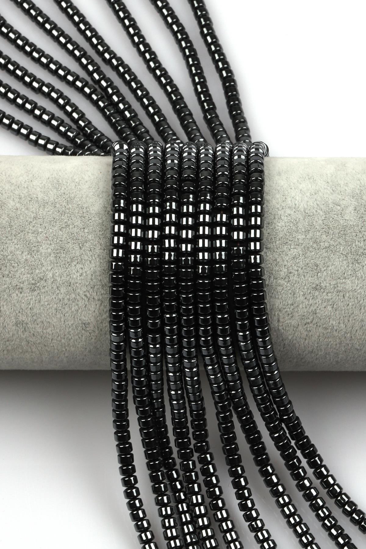 Hematit Dizi 3 x 4 mm Rondel Kesim