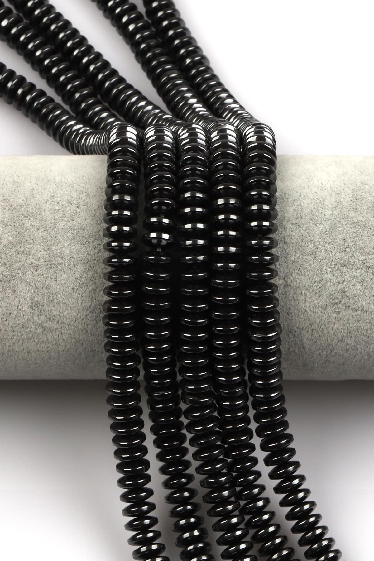 Hematit Dizi 3 x 8 mm Rondel Kesim