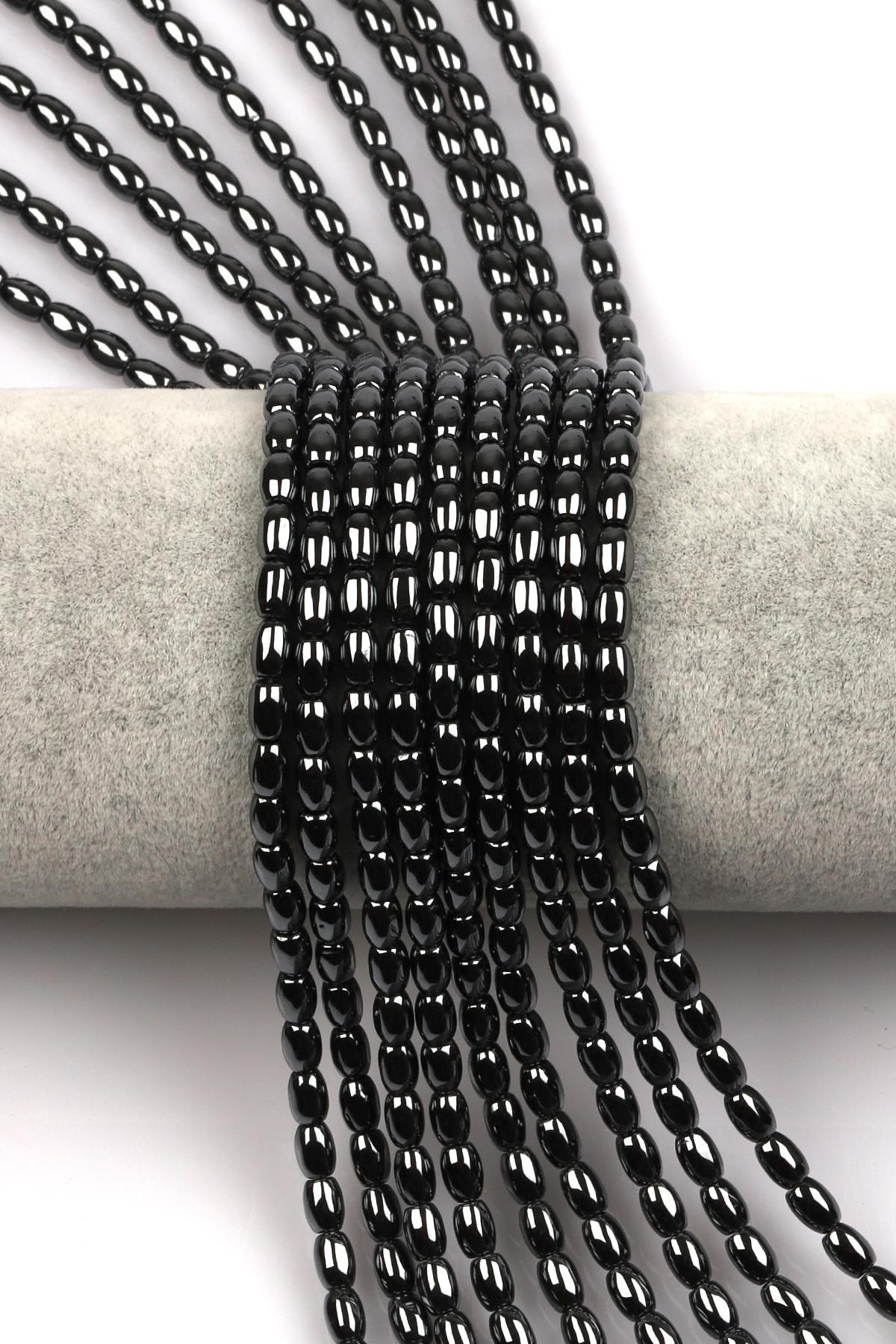Hematit Dizi 4 x 6 mm Arpa Kesim