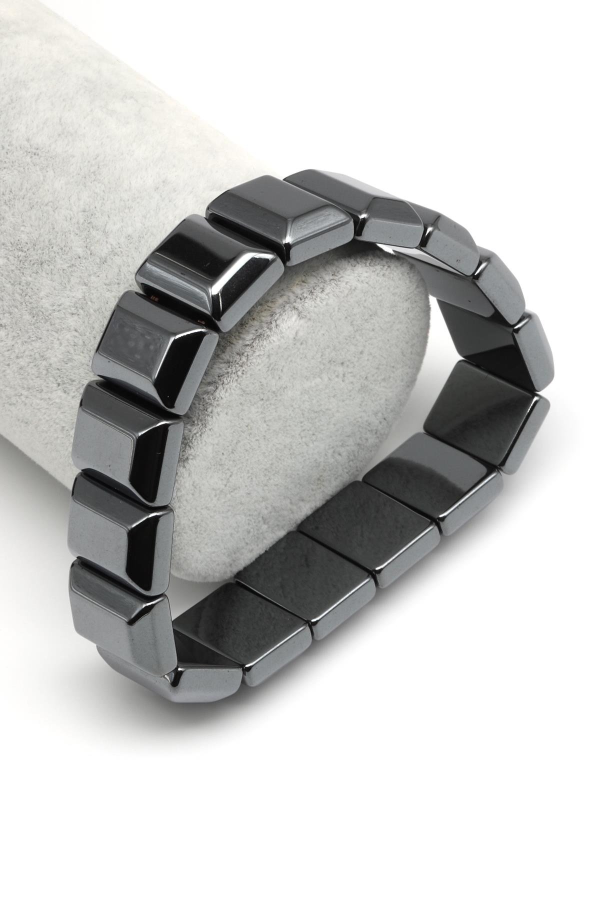 Hematit Doğal Taş Bileklik 12 x 17 mm Özel Kesim