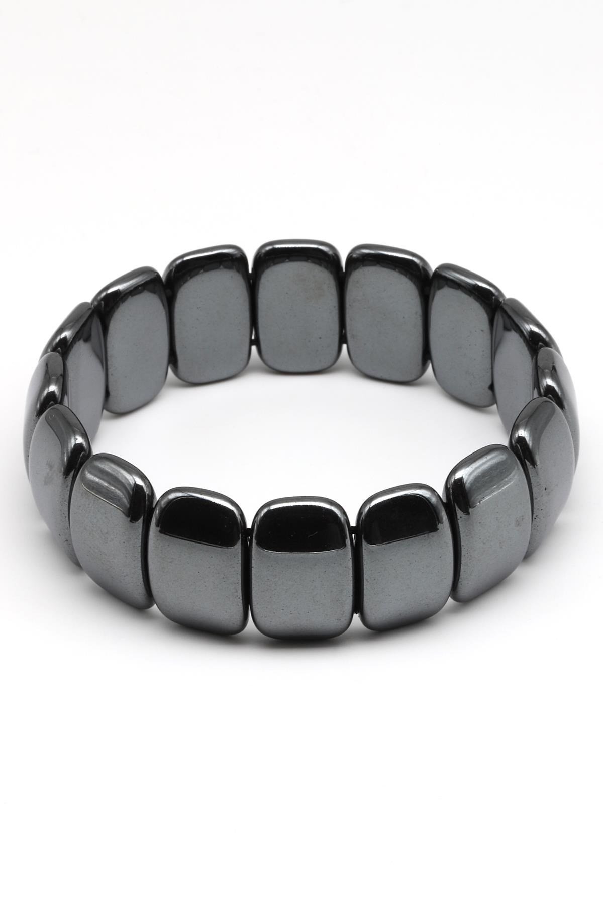 Hematit Doğal Taş Bileklik 12 x 19 mm Özel Kesim