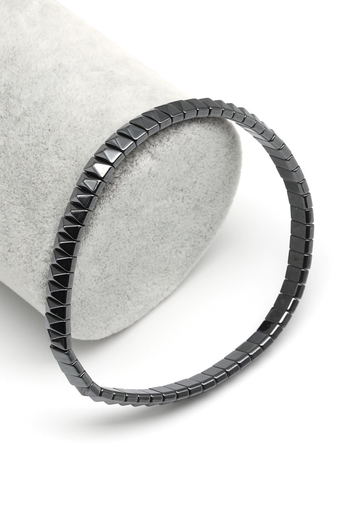 Hematit Doğal Taş Bileklik 3 x 6 mm Özel Kesim