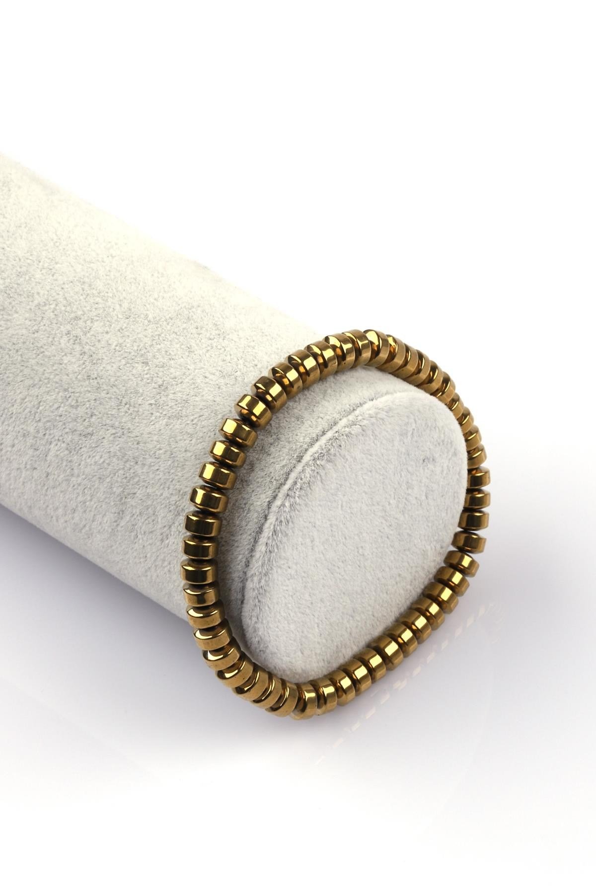 Hematit Doğal Taş Bileklik 3 x 6 mm Rondel Kesim
