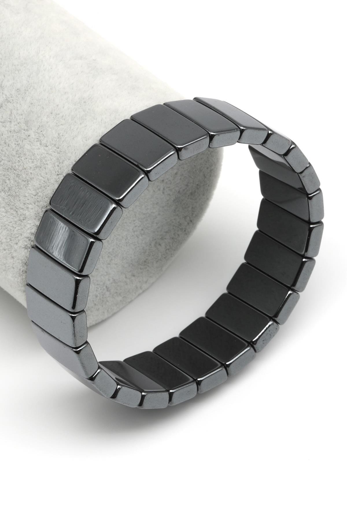 Hematit Doğal Taş Bileklik 7 x 15 mm Özel Kesim