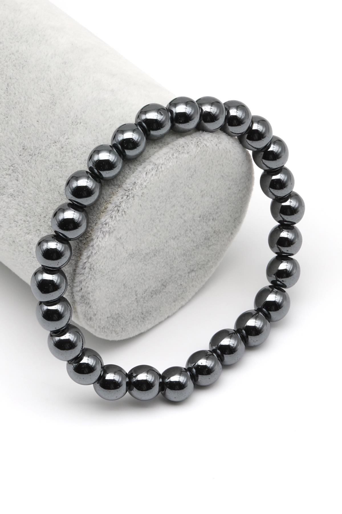 Hematit Doğal Taş Bileklik 8 mm Küre Kesim