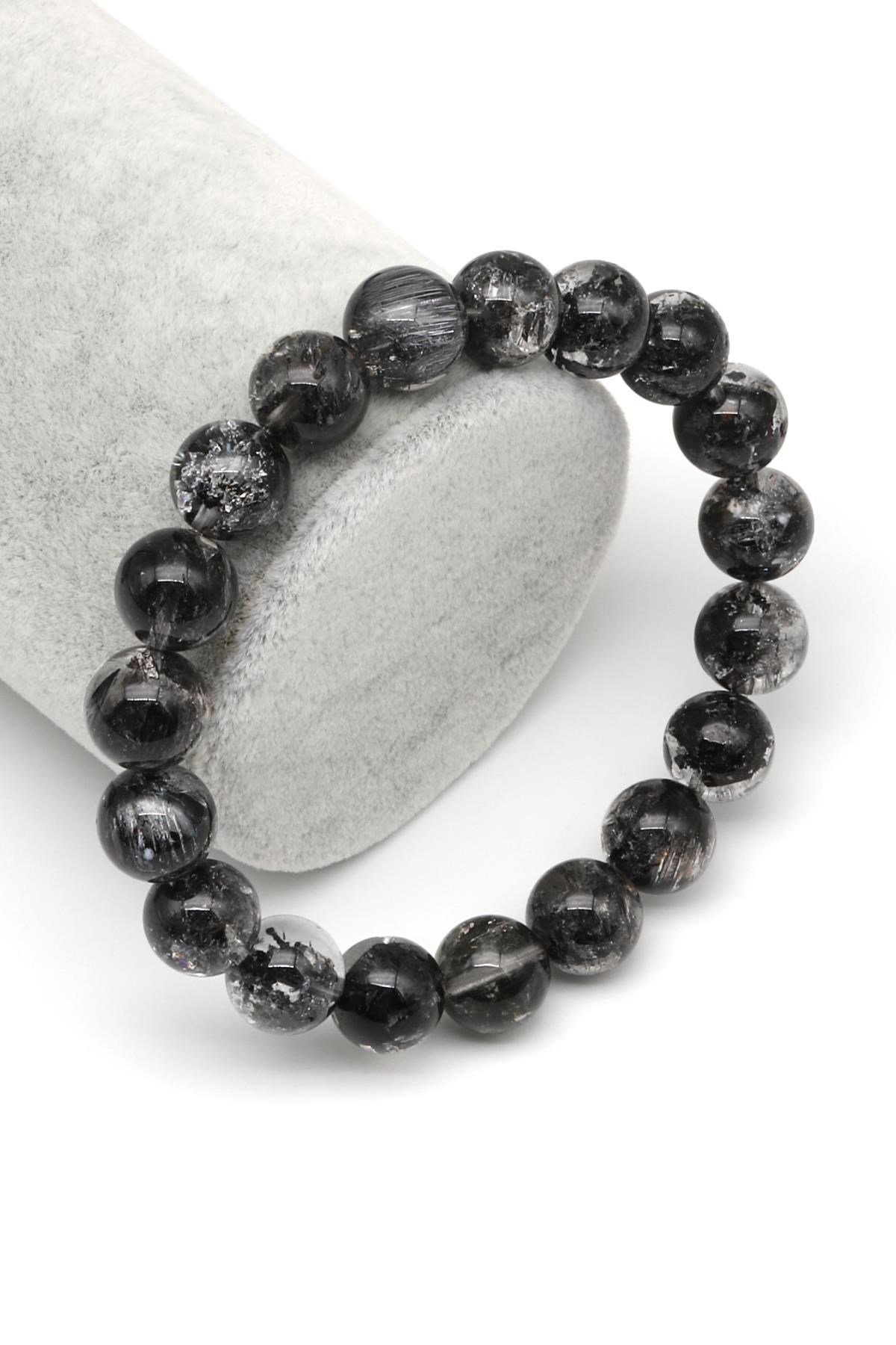 Herkimer Kuvars Doğal Taş Bileklik 10 mm Küre Kesim