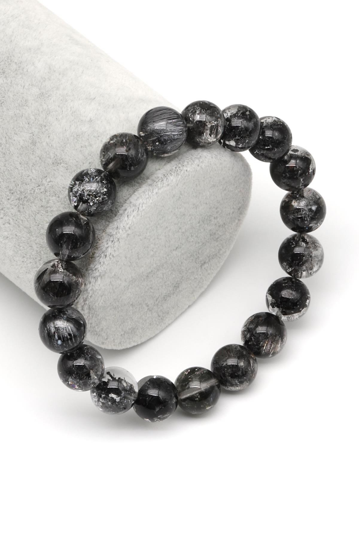 Herkimer Kuvars Doğal Taş Bileklik 10 mm Küre Kesim
