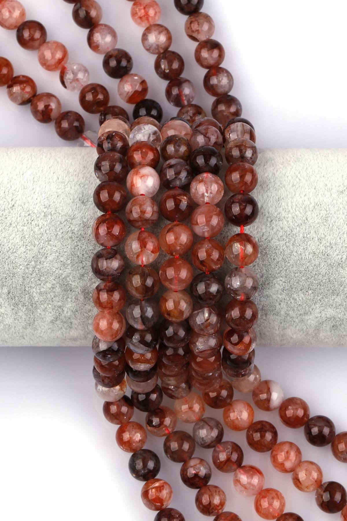 Himalaya Kuvars Doğal Taş Dizi 8 mm Küre Kesim