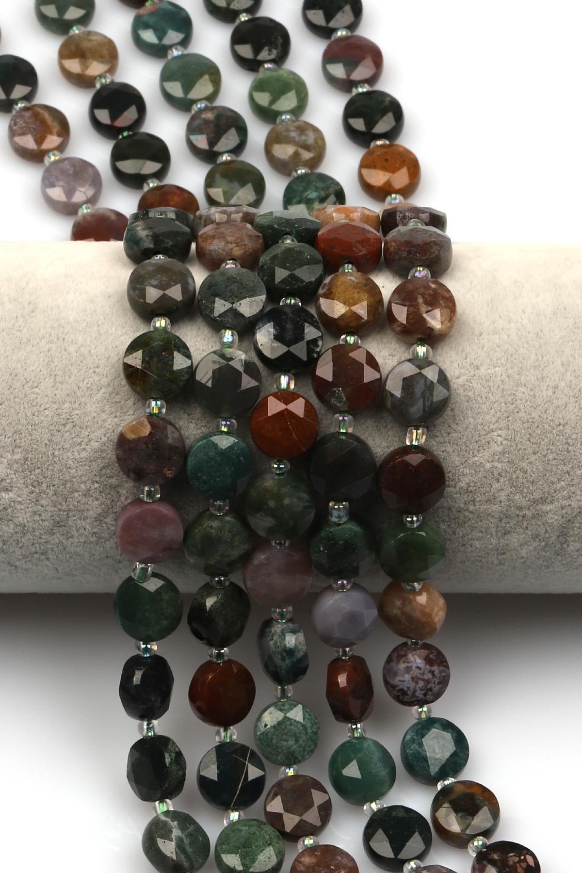Hint Akik Doğal Taş Dizi 5 x 10 mm Yassı Kesim