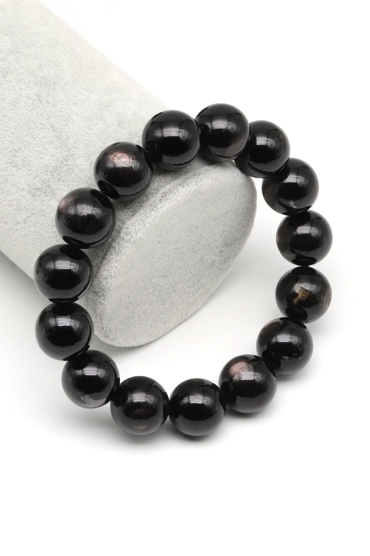 Hypersthene Doğal Taş Bileklik 14 mm Küre Kesim - BLK-2129
