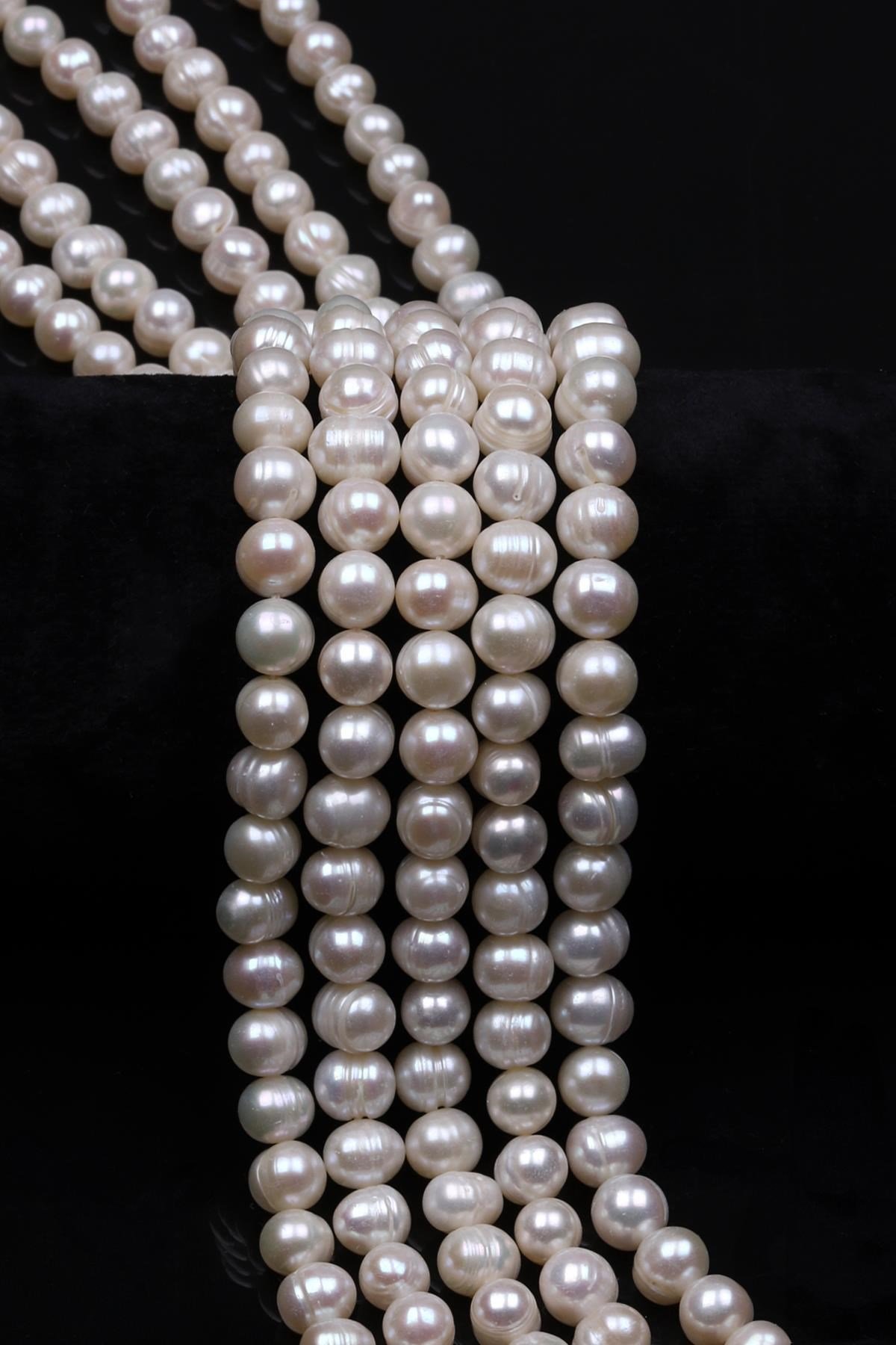İnci Doğal Taş Dizi 6 x 8 mm Küre Kesim