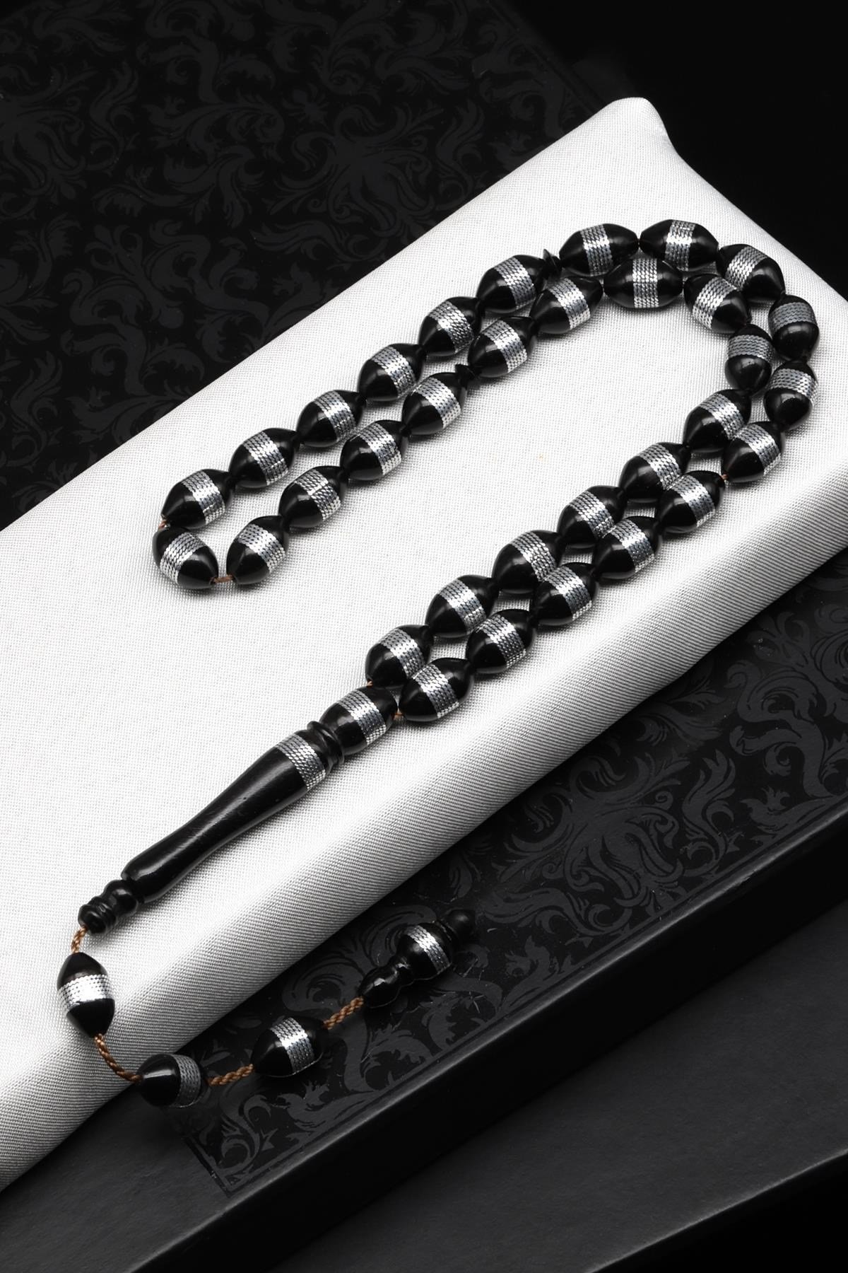 İşlemeli Kuka Tesbih 6 x 10 mm Kapsül Kesim