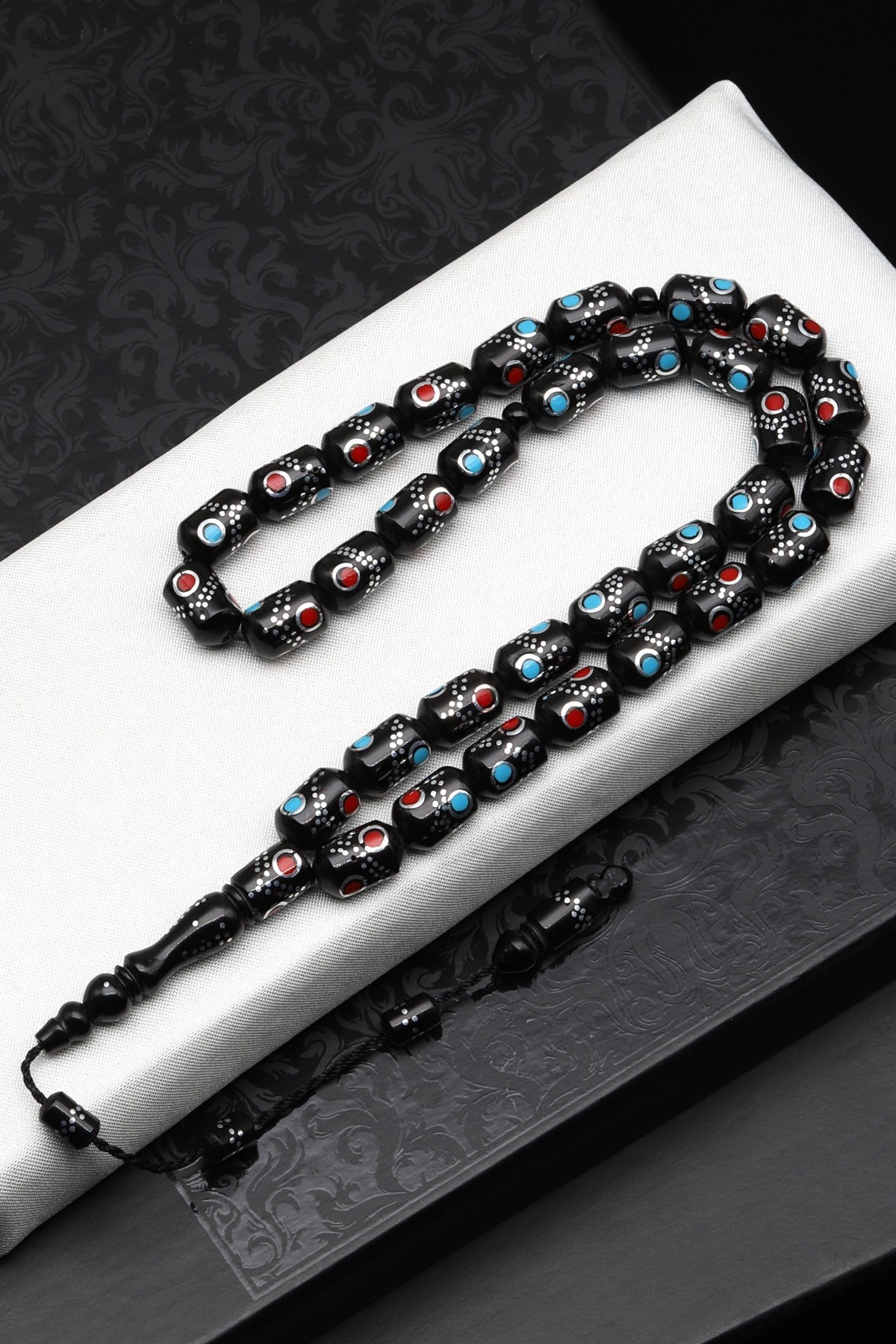 İşlemeli Kuka Tesbih 7 x 12 mm Kapsül Kesim - T-1674