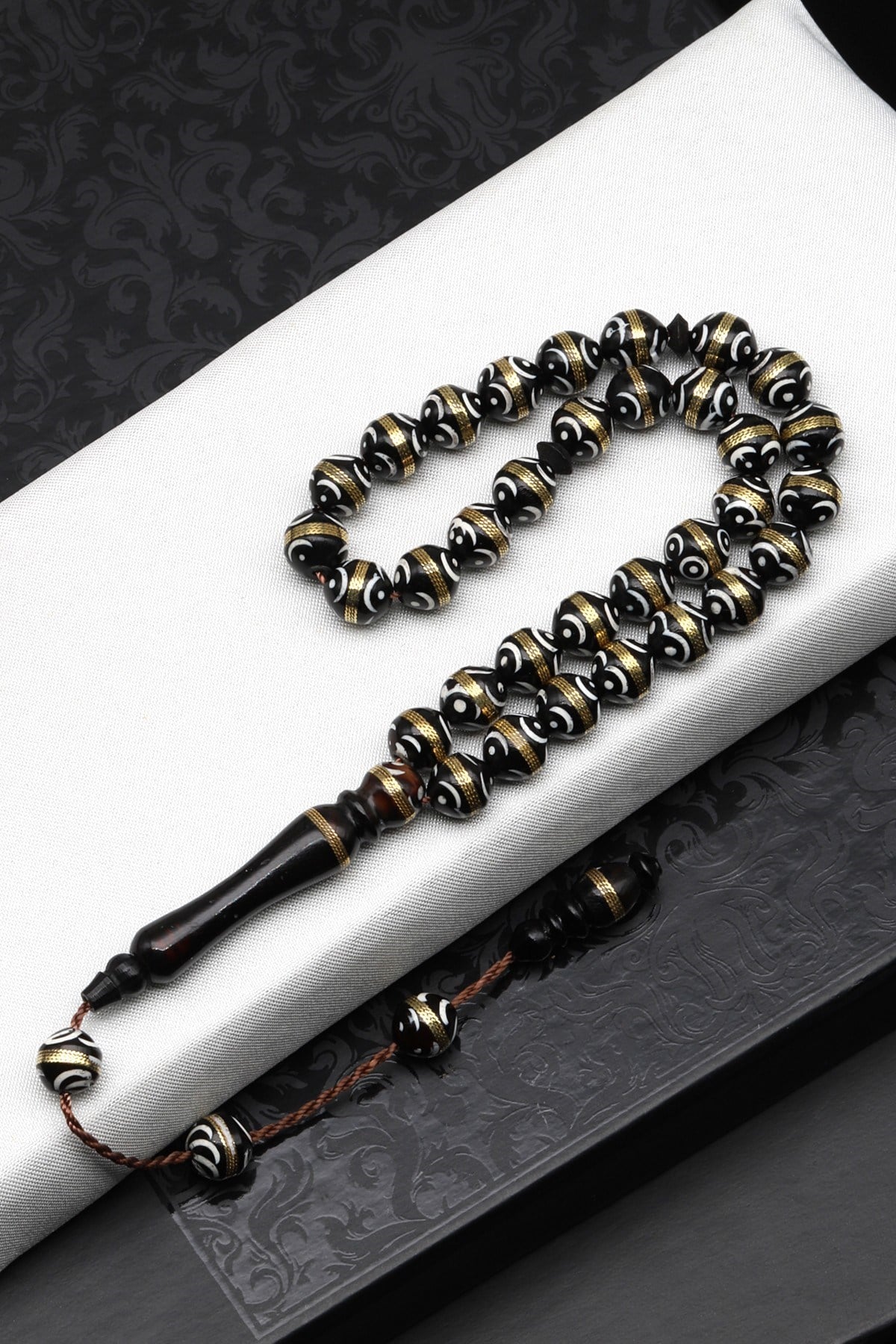 İşlemeli Kuka Tesbih 7 x 8 mm Küre Kesim - T-1681