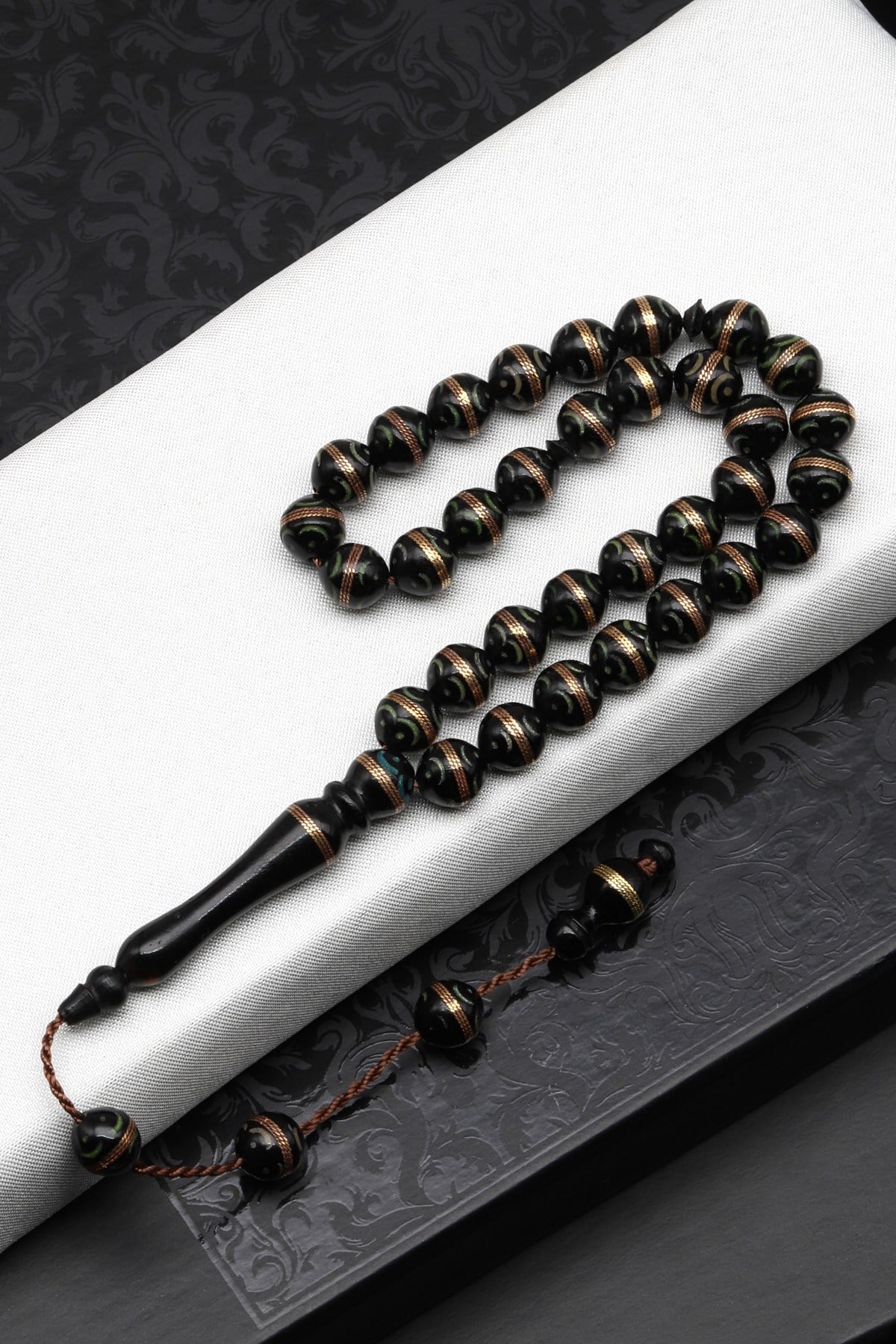 İşlemeli Kuka Tesbih 7 x 8 mm Küre Kesim - T-1682