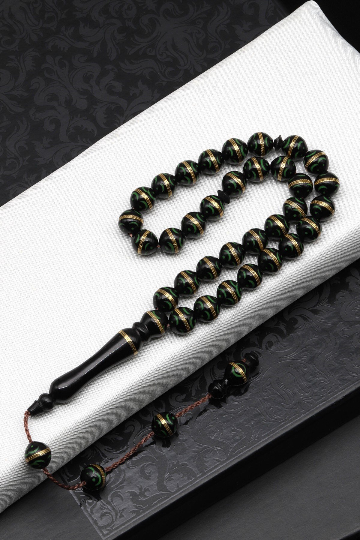 İşlemeli Kuka Tesbih 7 x 8 mm Küre Kesim - T-1680