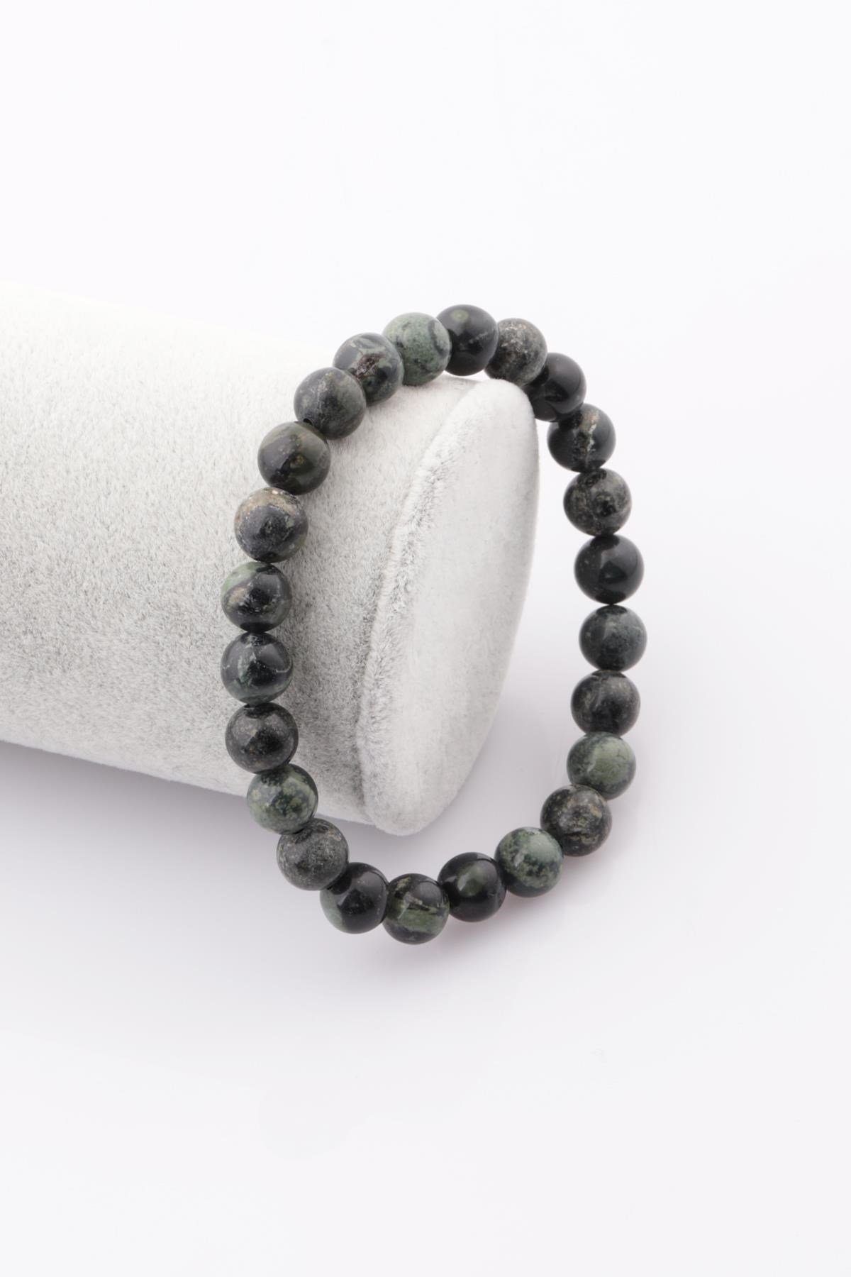 Kanbaba Jasper Doğal Taş Bileklik 8 mm Küre Kesim