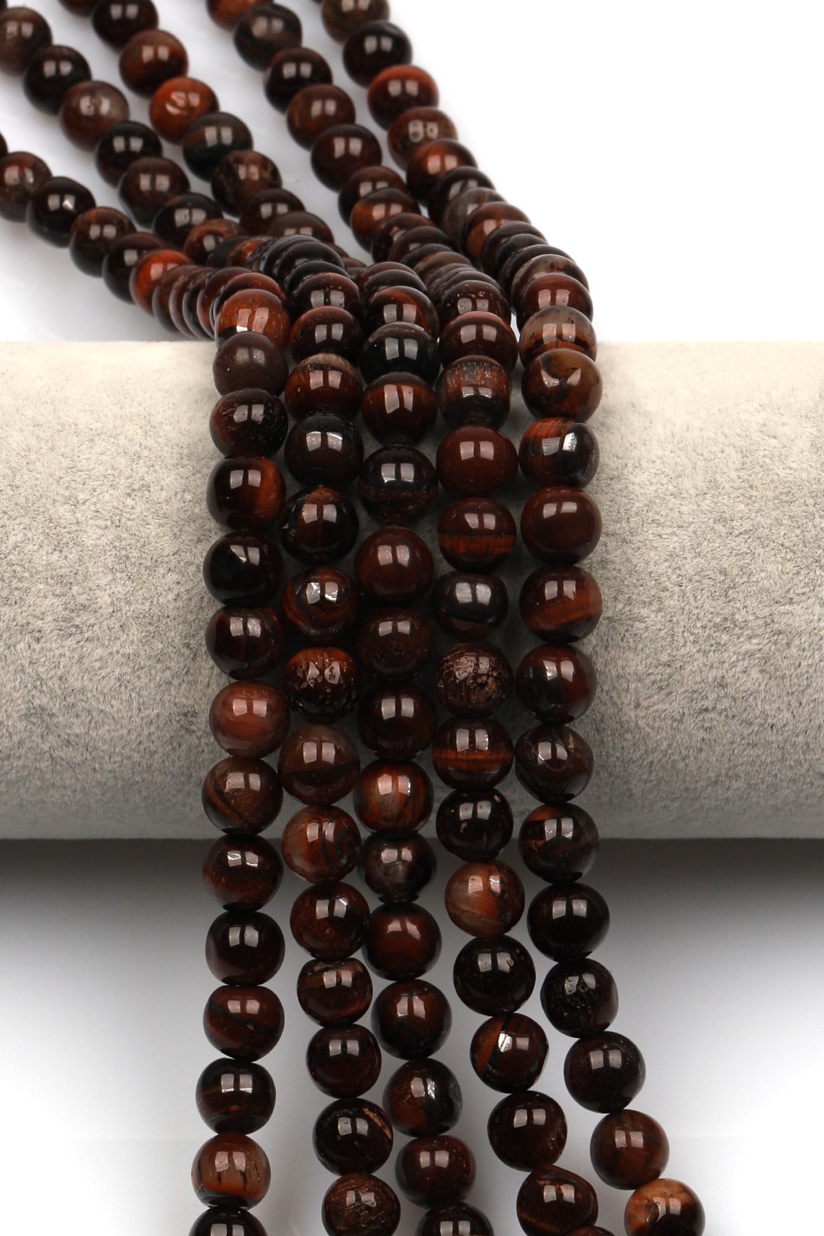 Kırmızı Kaplan Gözü (B+ Kalite) Doğal Taş Dizi 8 mm Küre Kesim - DZ-1042