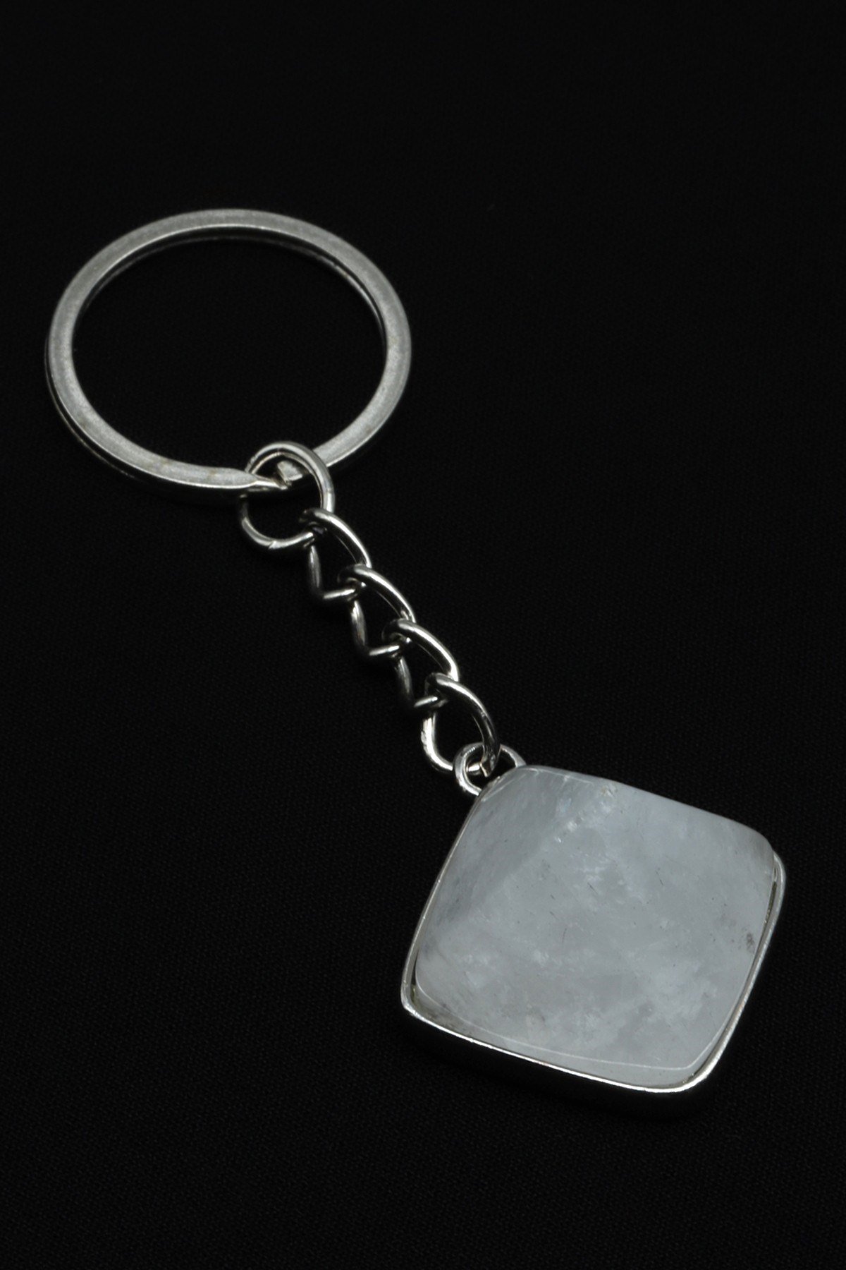 Kristal Kuvars Doğal Taş Anahtarlık - ANH-0169