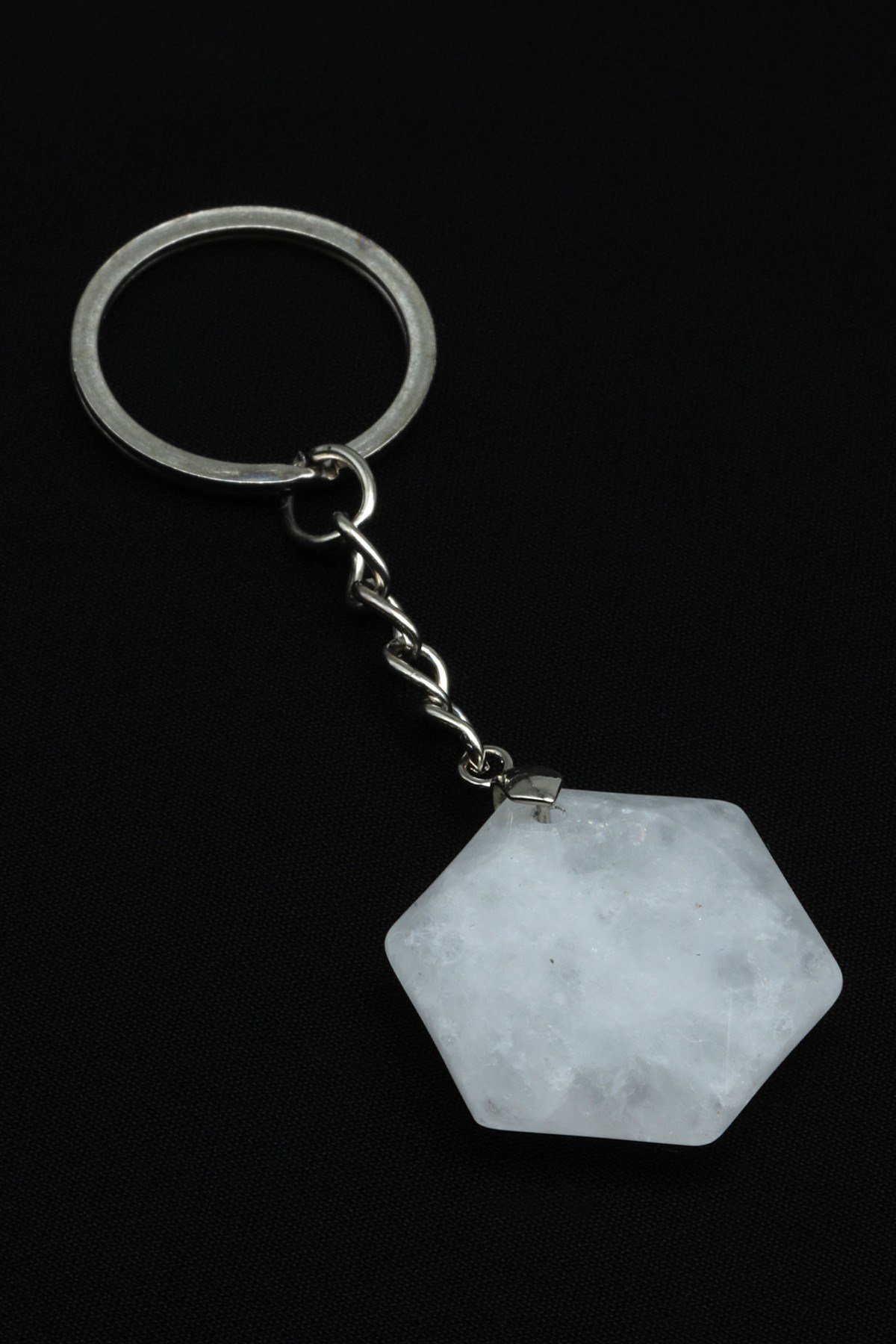 Kristal Kuvars Doğal Taş Anahtarlık - ANH-0159