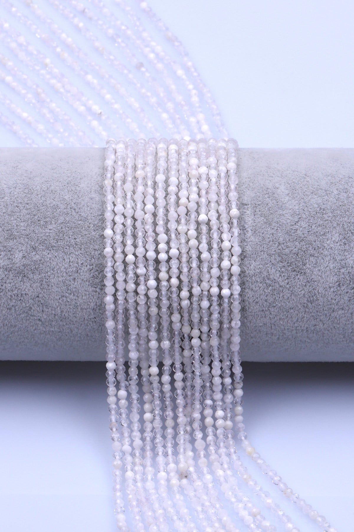 Kristal Kuvars Doğal Taş Dizi 2 mm Fasetli Küre Kesim - DZ-1570
