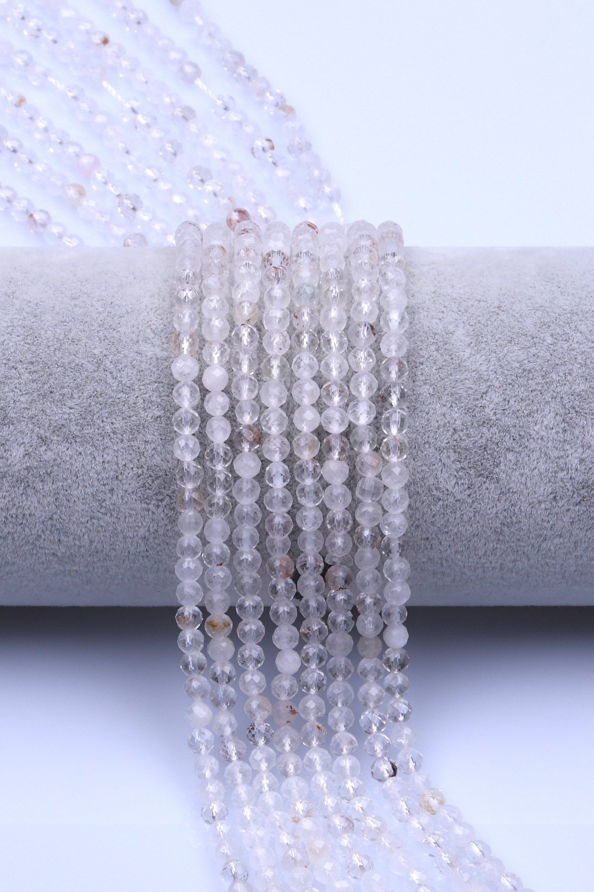 Kristal Kuvars Doğal Taş Dizi 4 mm Fasetli Küre Kesim - DZ-1545