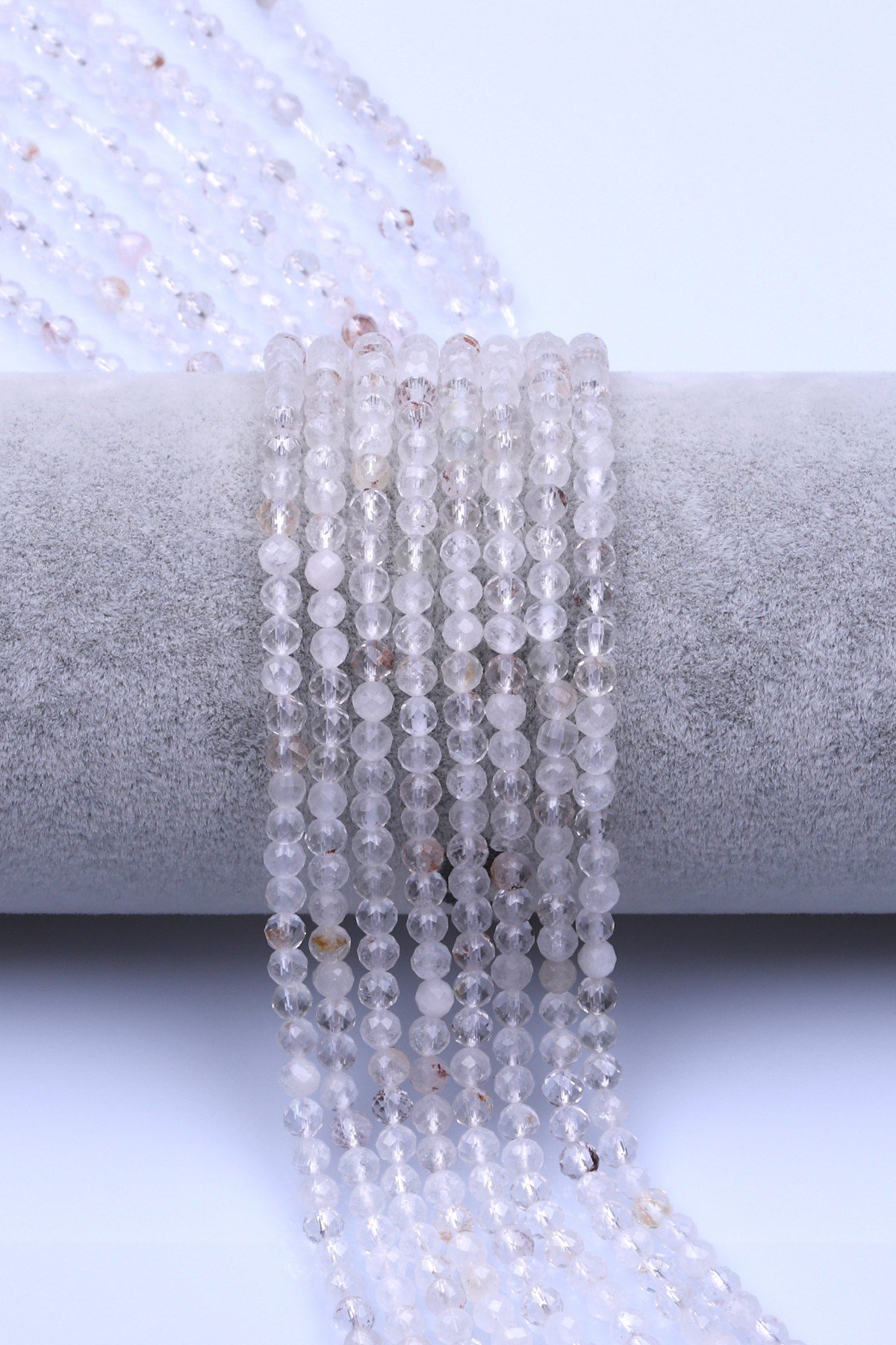 Kristal Kuvars Doğal Taş Dizi 4 mm Fasetli Küre Kesim - DZ-1545