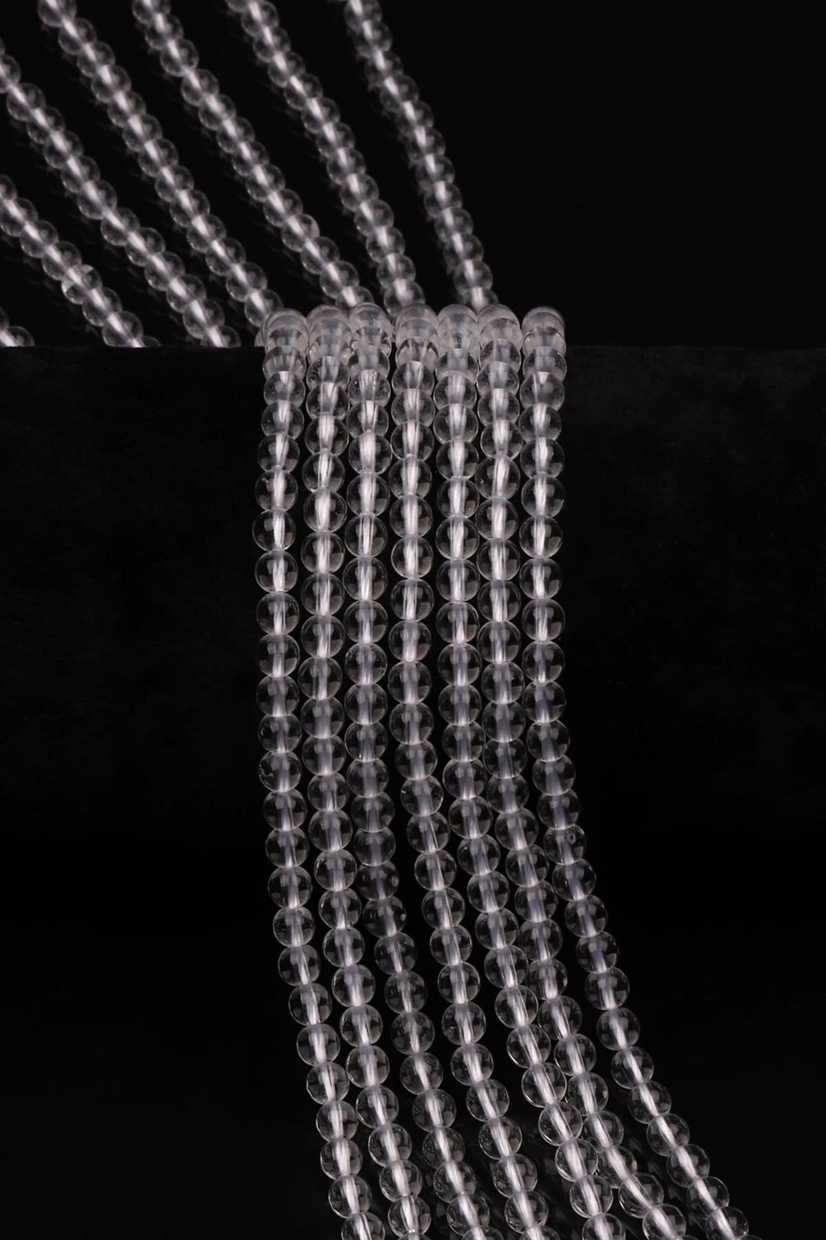 Kristal Kuvars Doğal Taş Dizi 4 mm Küre Kesim