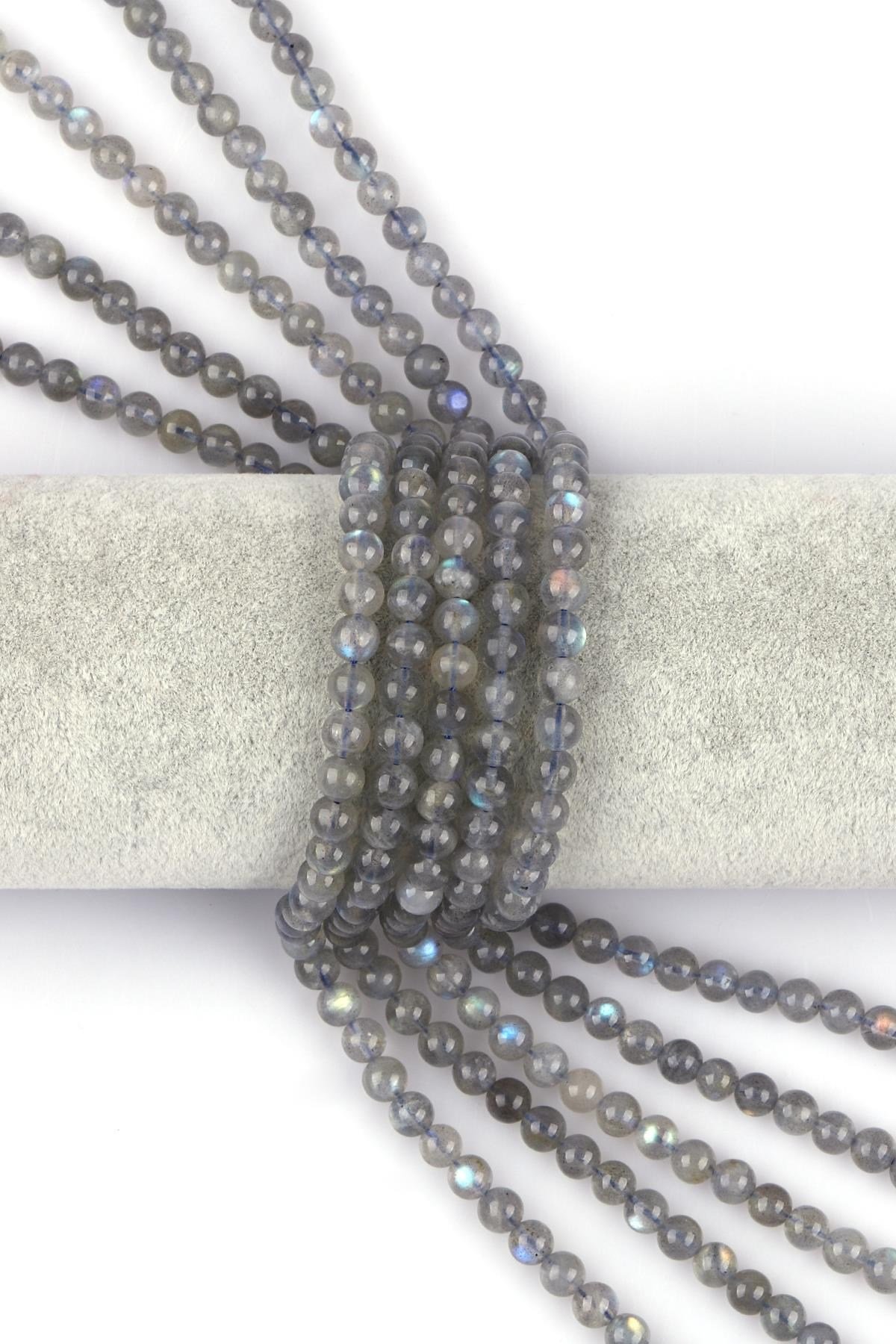 Labradorit ( A Kalite ) Doğal Taş Dizi 6 mm Küre Kesim