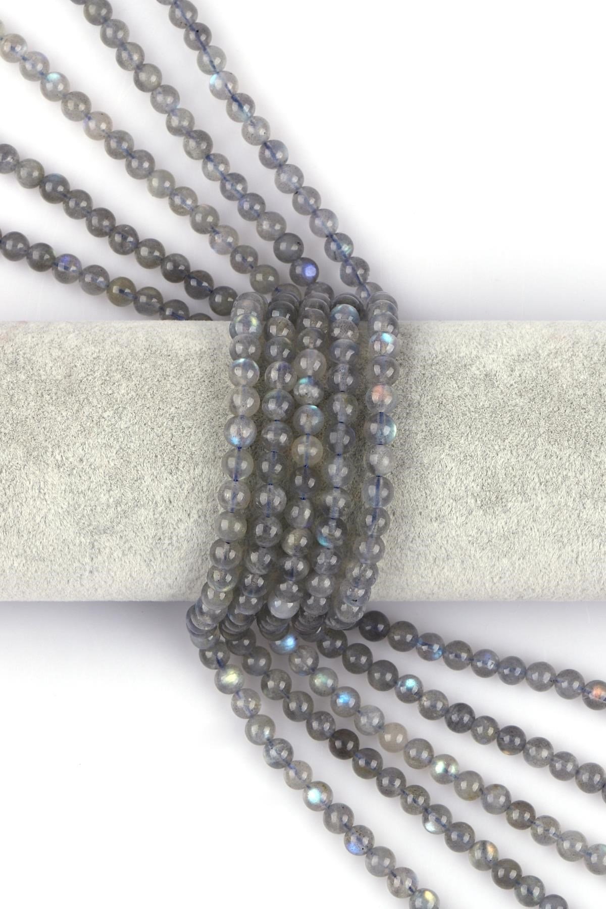 Labradorit ( A Kalite ) Doğal Taş Dizi 6 mm Küre Kesim