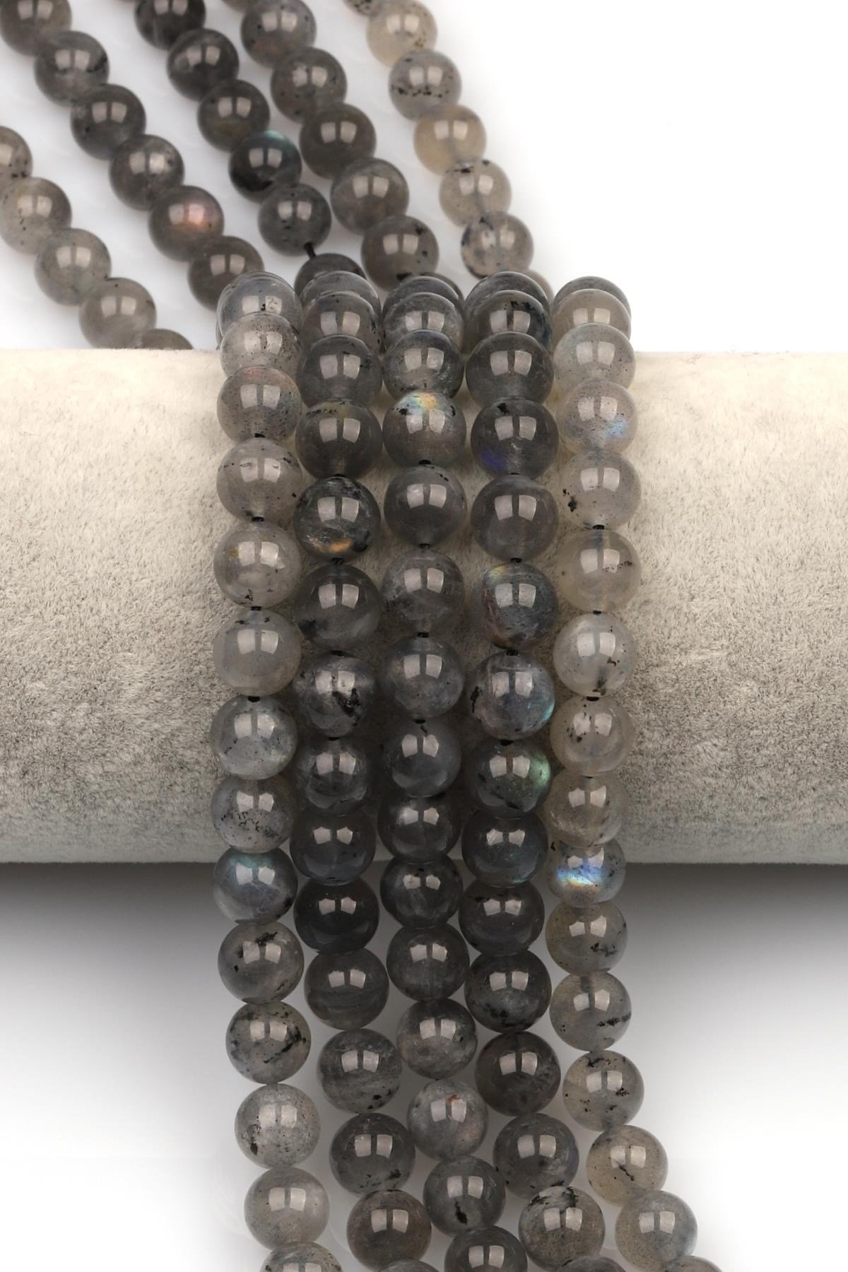 Labradorit (A Kalite) Doğaltaş Dizi 8 mm Küre Kesim
