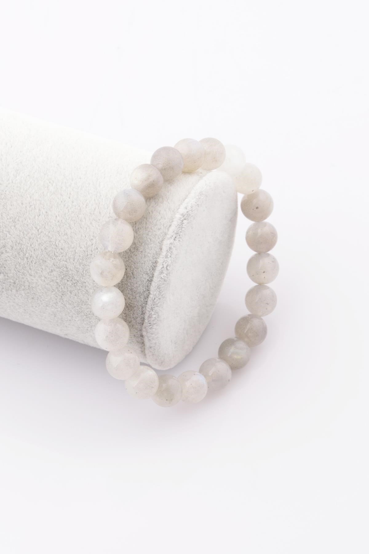 Labradorit ( AA Kalite ) Doğal Taş Bileklik 8 mm Küre Kesim