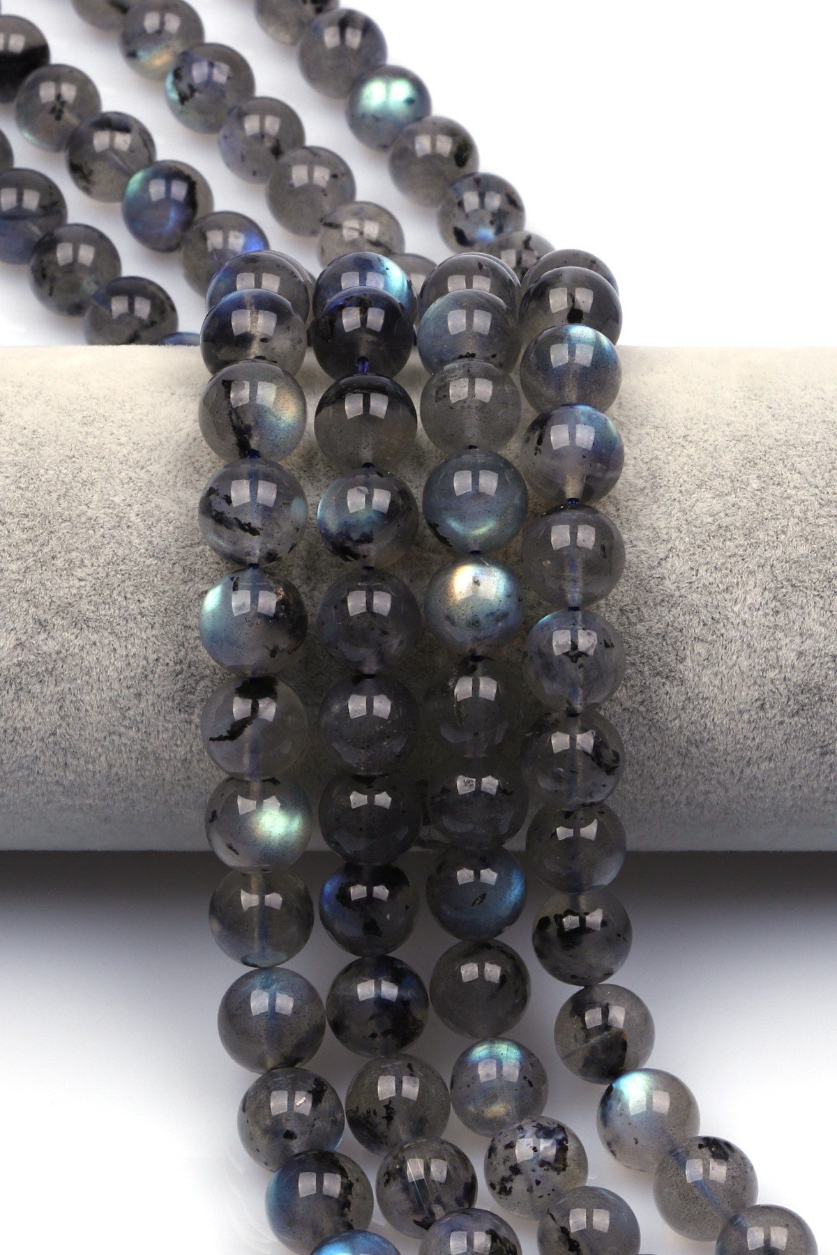 Labradorit (AA Kalite) Doğal Taş Dizi 10 mm Küre Kesim - DZ-1459