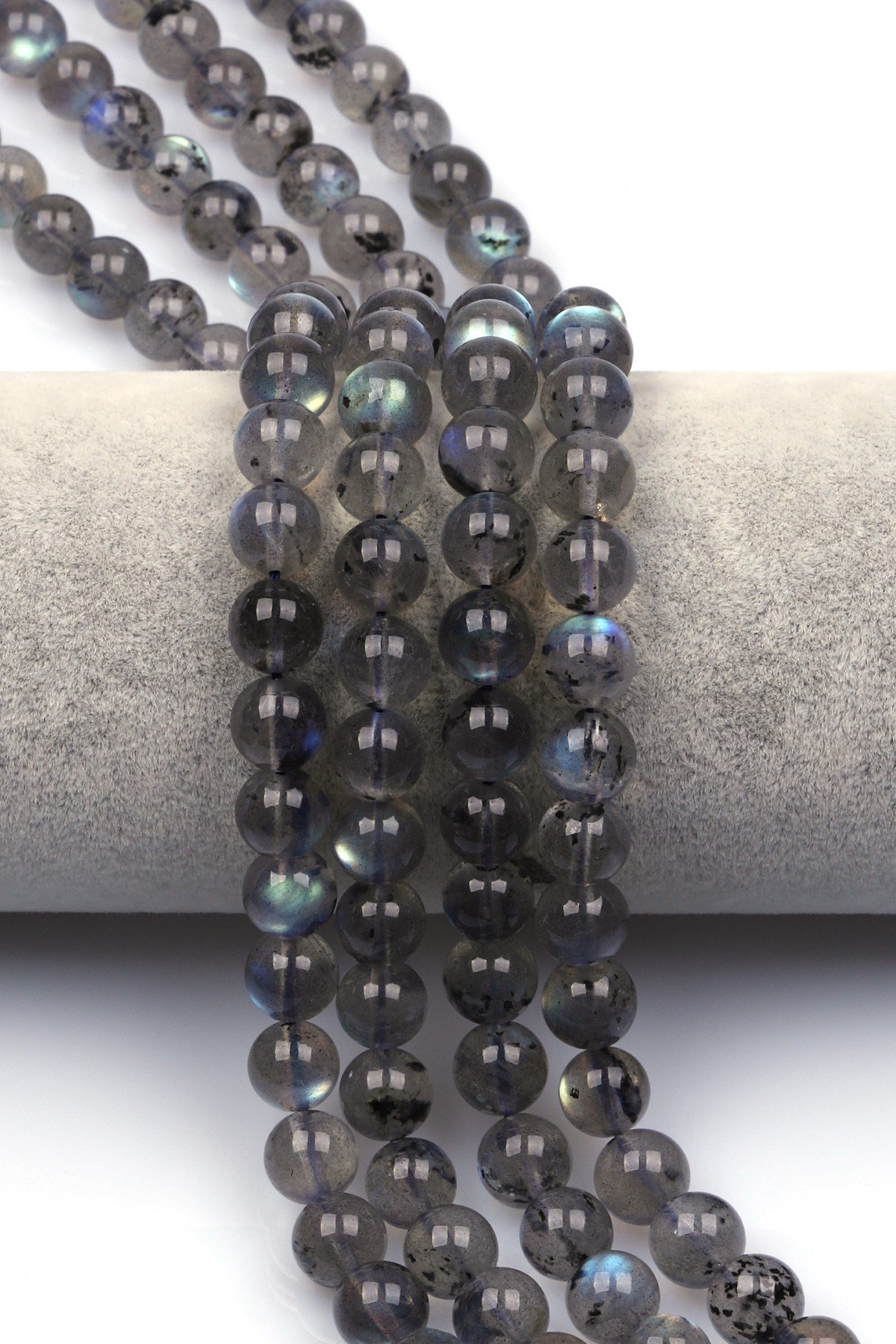 Labradorit (AA Kalite) Doğal Taş Dizi 10 mm Küre Kesim - DZ-1432