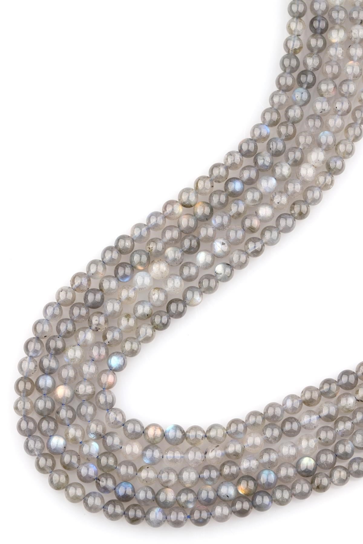 Labradorit ( AA Kalite ) Doğal Taş Dizi 8 mm Küre Kesim