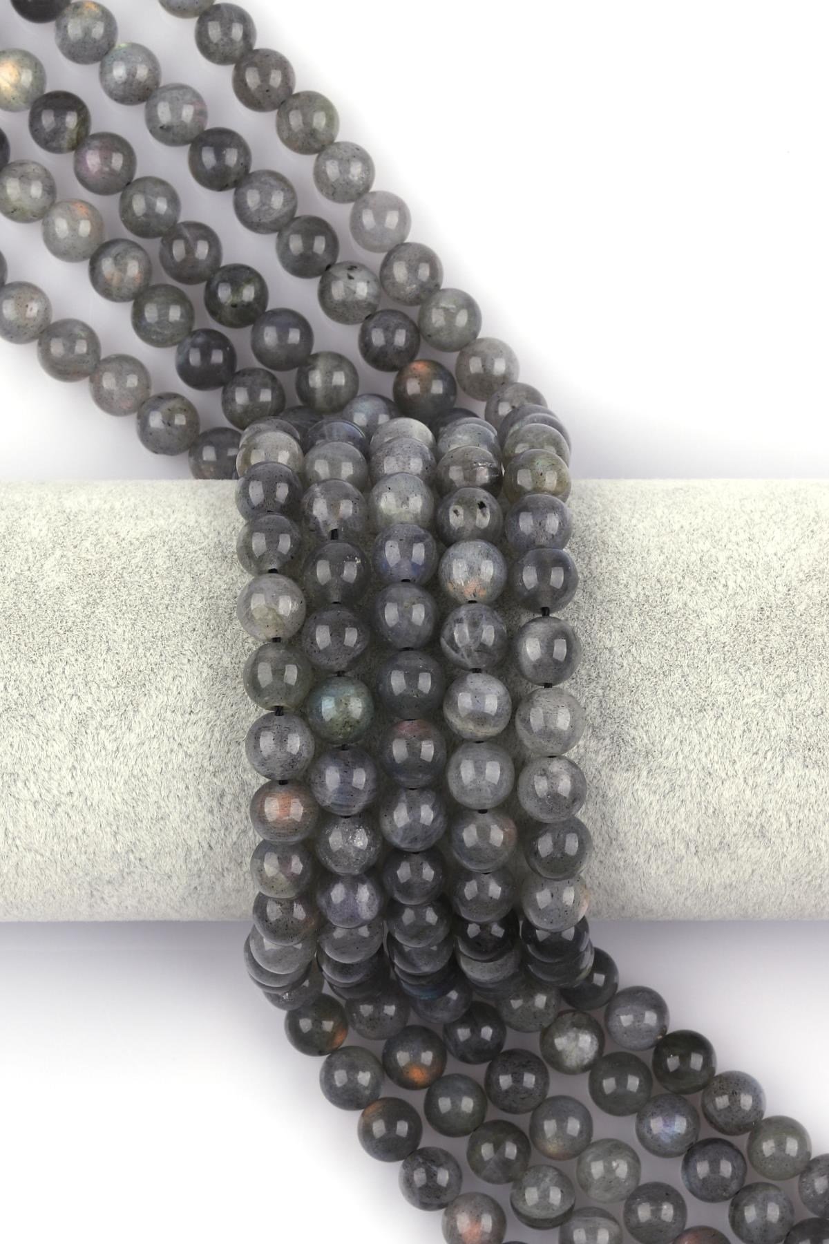 Labradorit ( AA Kalite ) Doğal Taş Dizi 8 mm Küre Kesim