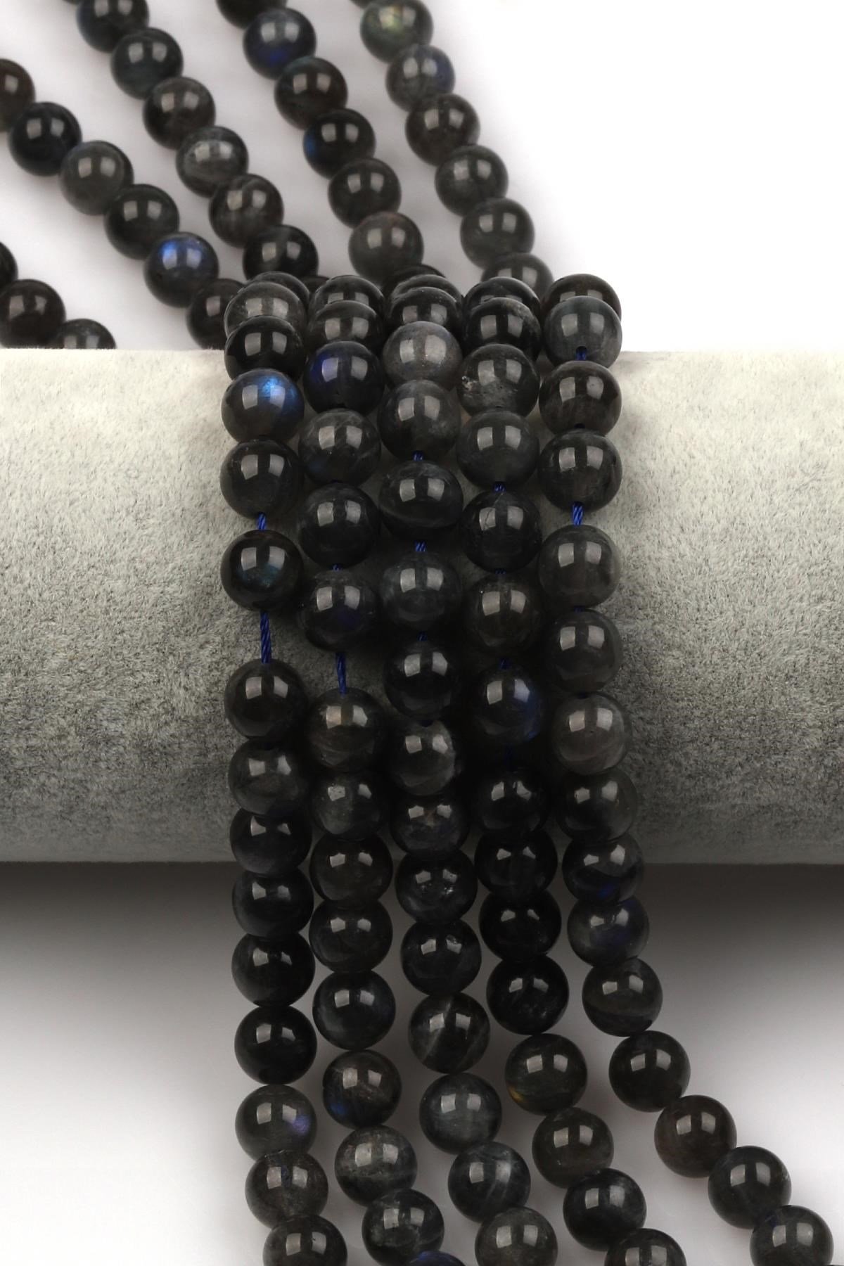 Labradorit Doğal Taş Dizi 8 mm Küre Kesim