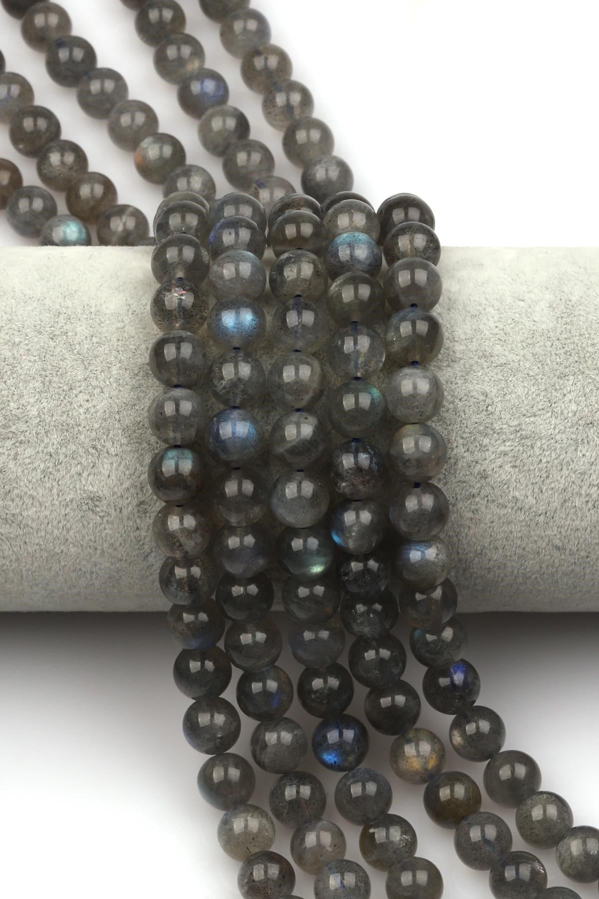 Labradorit Doğal Taş Dizi 8 mm Küre Kesim