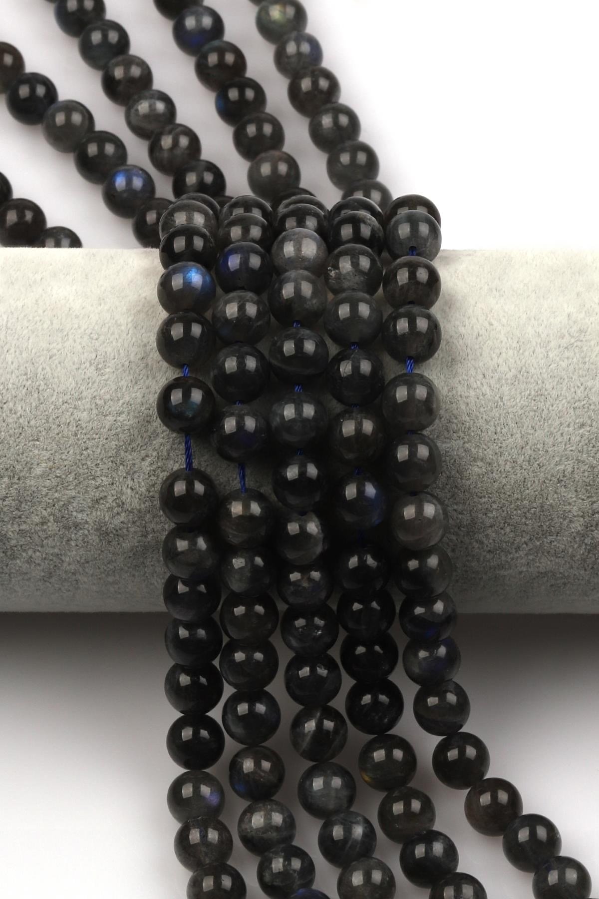 Labradorit Doğal Taş Dizi 8 mm Küre Kesim