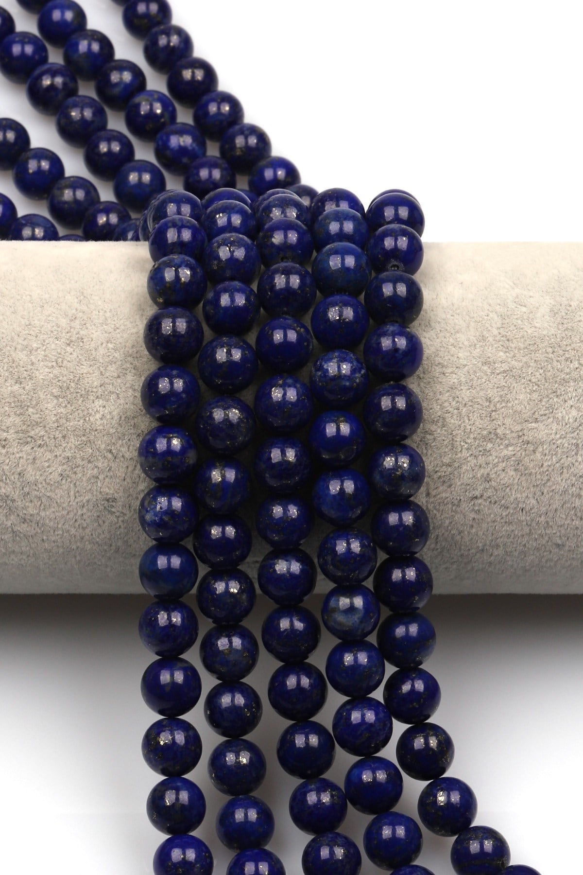 Lapis Lazuli (AA Kalite) Doğal Taş Dizi 8 mm Küre Kesim - DZ-1084