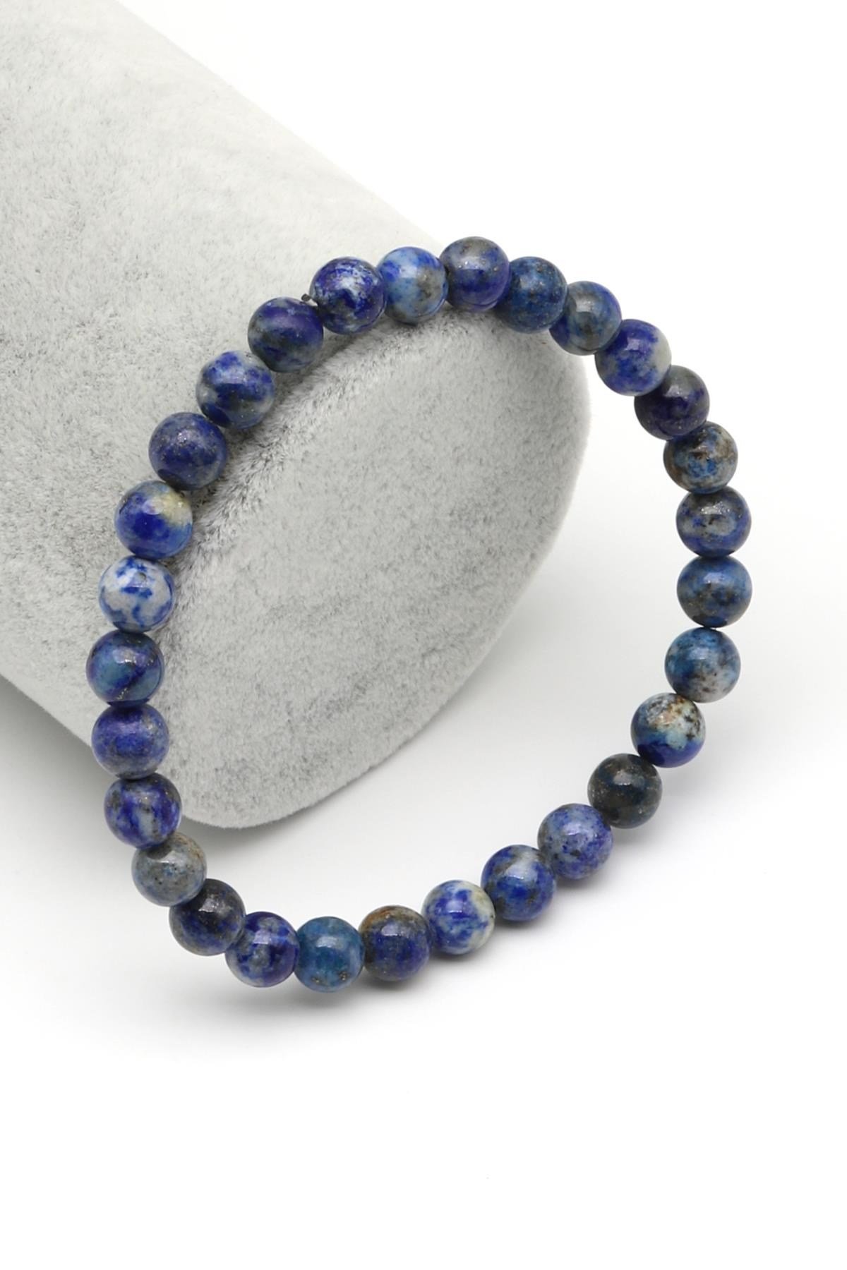 Lapis Lazuli Doğal Taş Bileklik 6 mm Küre Kesim