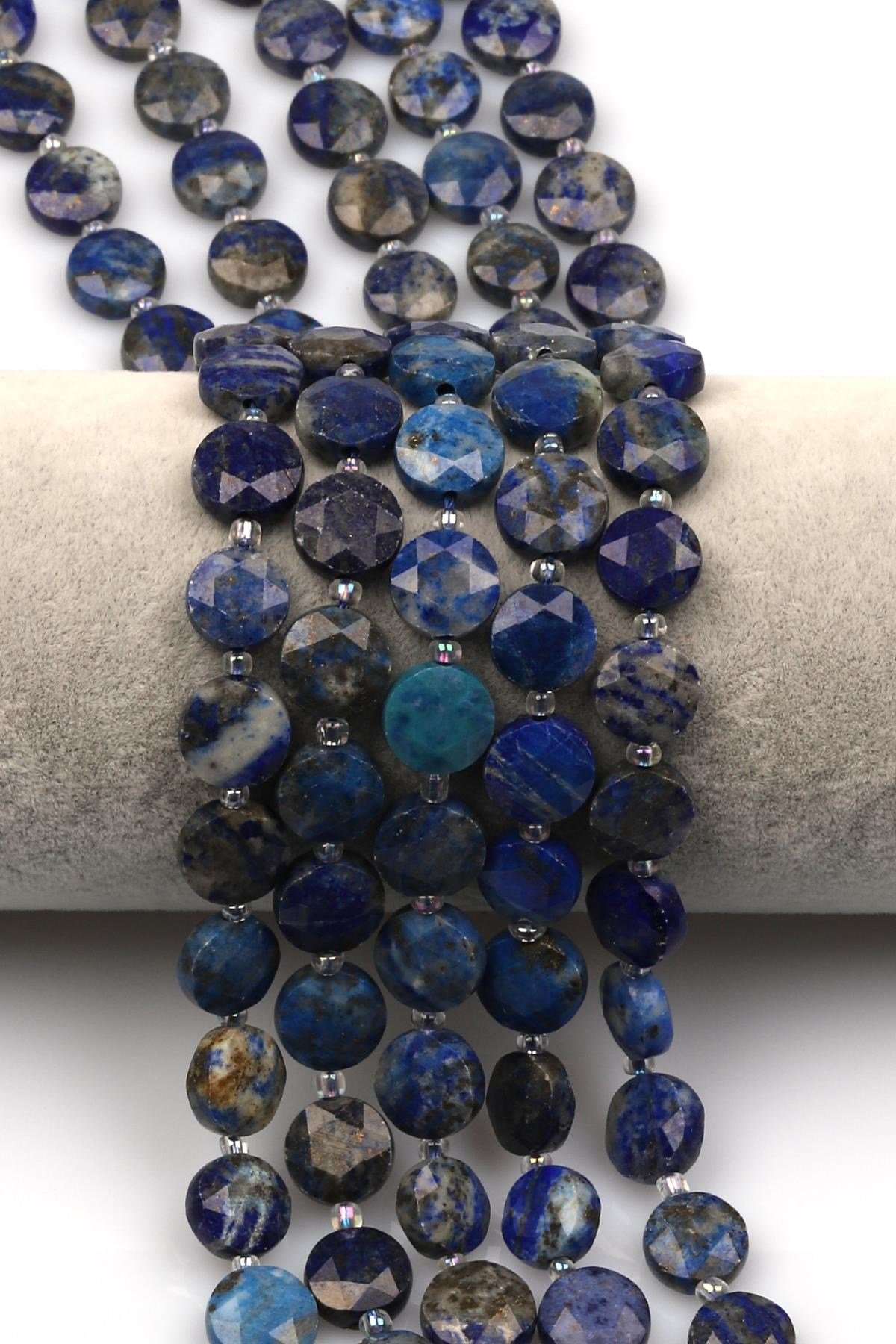 Lapis Lazuli Doğal Taş Dizi 5 x 10 mm Yassı Kesim