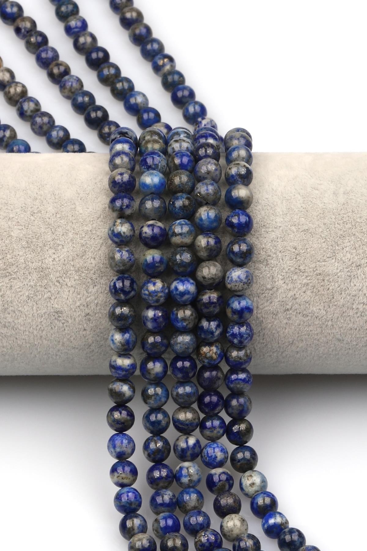 Lapis Lazuli Doğaltaş Dizi 6 mm Küre Kesim